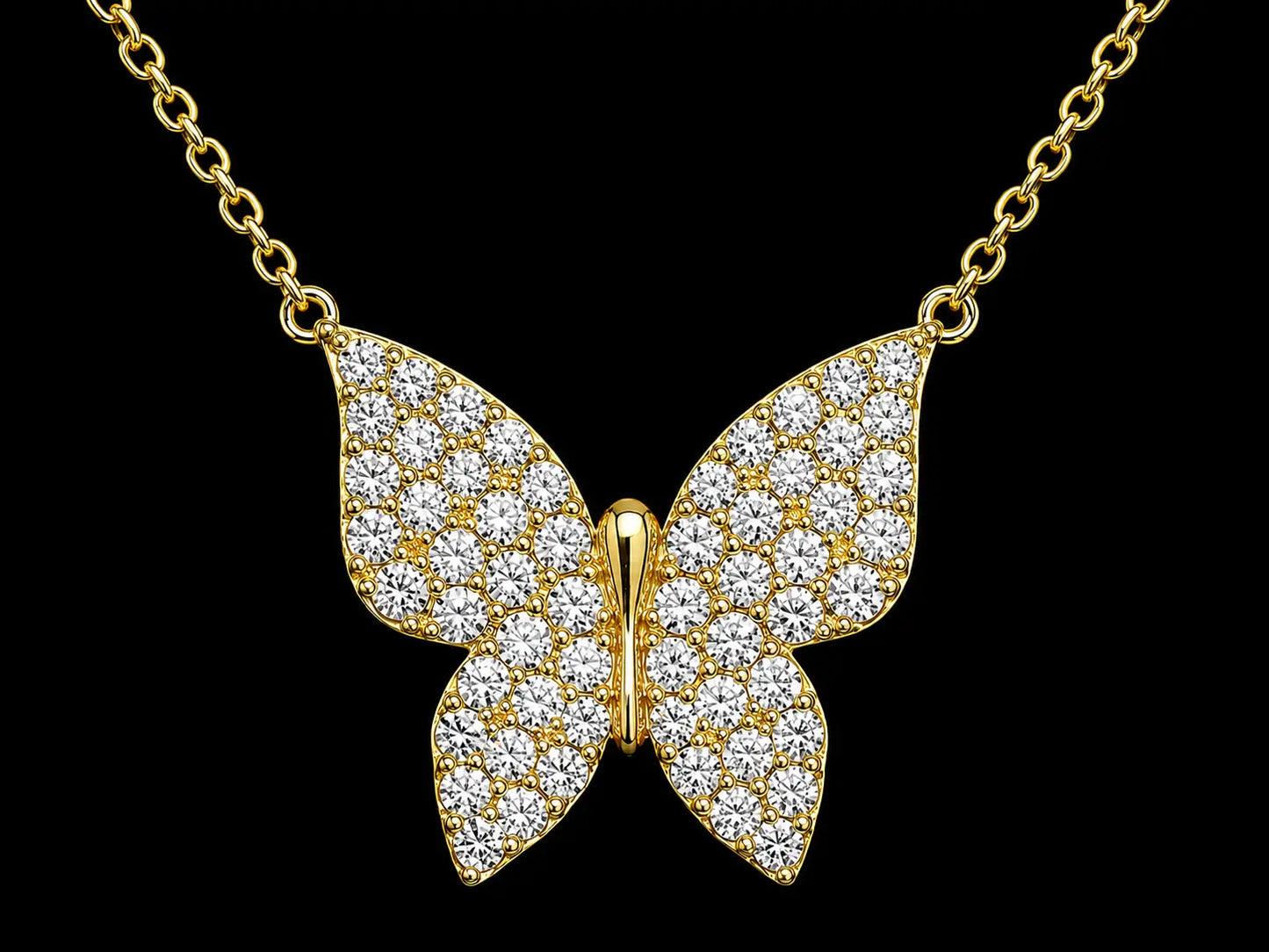 14K Rose Gold Diamond Butterfly Necklace – 0.95 CT Natural Diamonds Angelica Jewellers