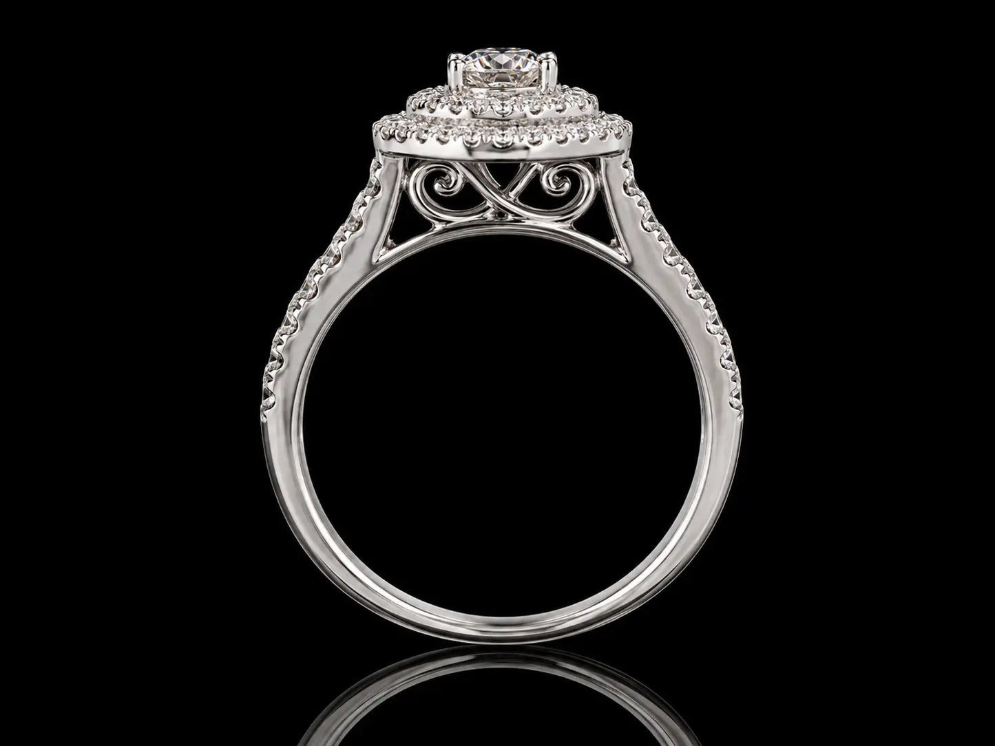 14K White Gold Diamond Engagement Ring Set – 1.00 CT Natural Diamonds | Semi-Eternity Band Angelica Jewellers