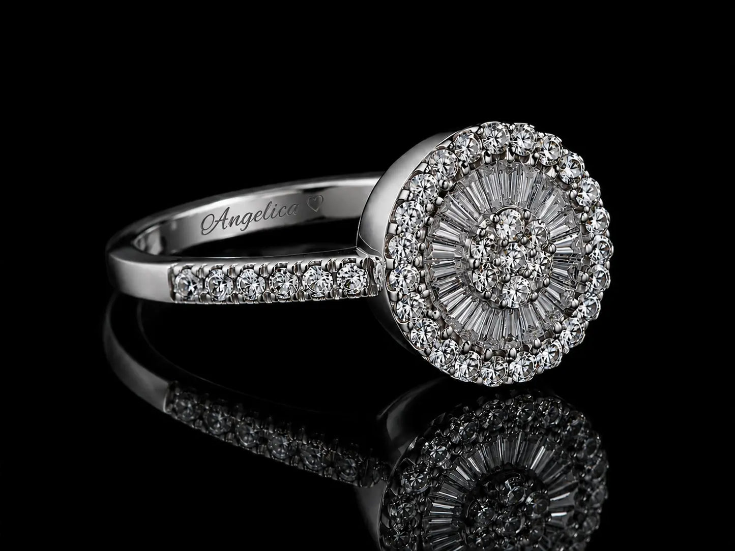 18K White Gold Diamond Halo Ring Angelica Jewellers