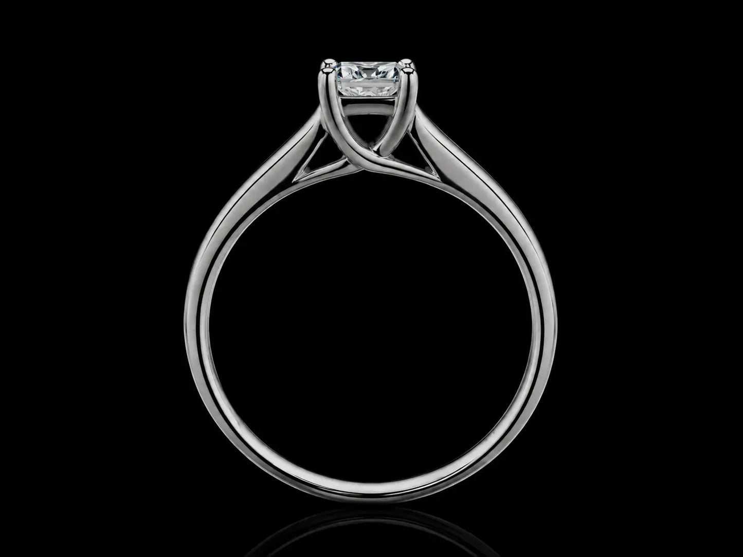 14K White Gold Princess Cut Solitaire Engagement Ring – 0.35 CT Natural Diamond Angelica Jewellers