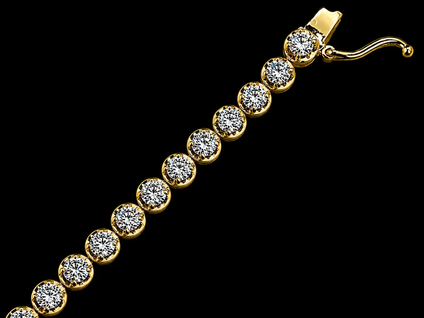 14K Yellow Gold Natural Diamond Tennis Bracelet – 3.24 CTW VVS D–F | Signature Collection Angelica Jewellers