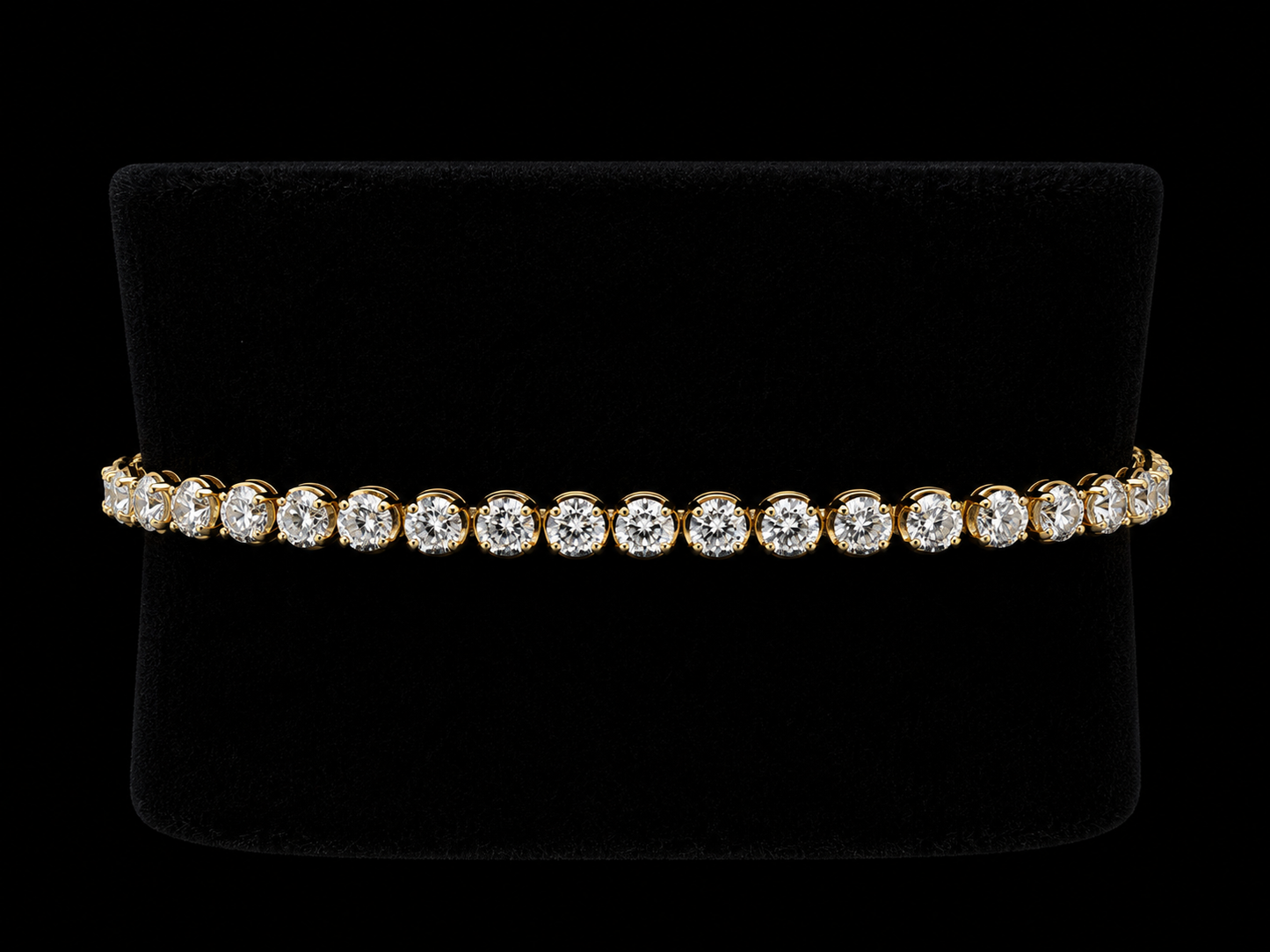 14K YELLOW GOLD 3.80MM VVS F+ DIAMOND TENNIS BRACELET