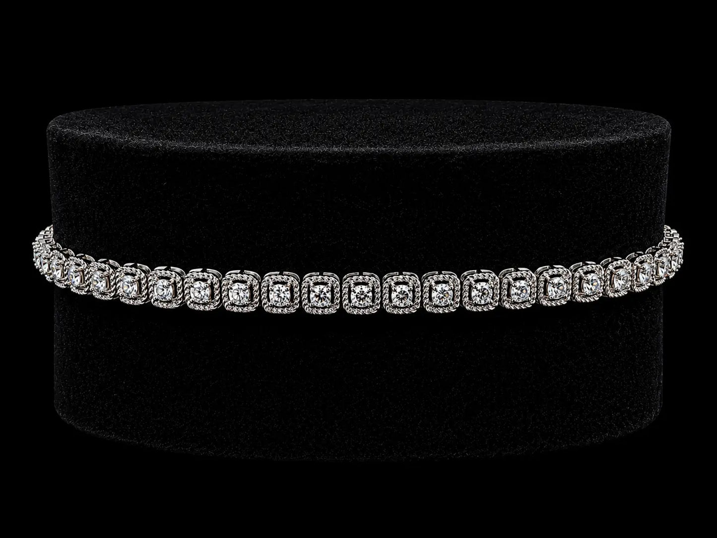 14K WHITE GOLD 4MM VVS F+ DIAMOND TENNIS BRACELET Angelica Jewellers