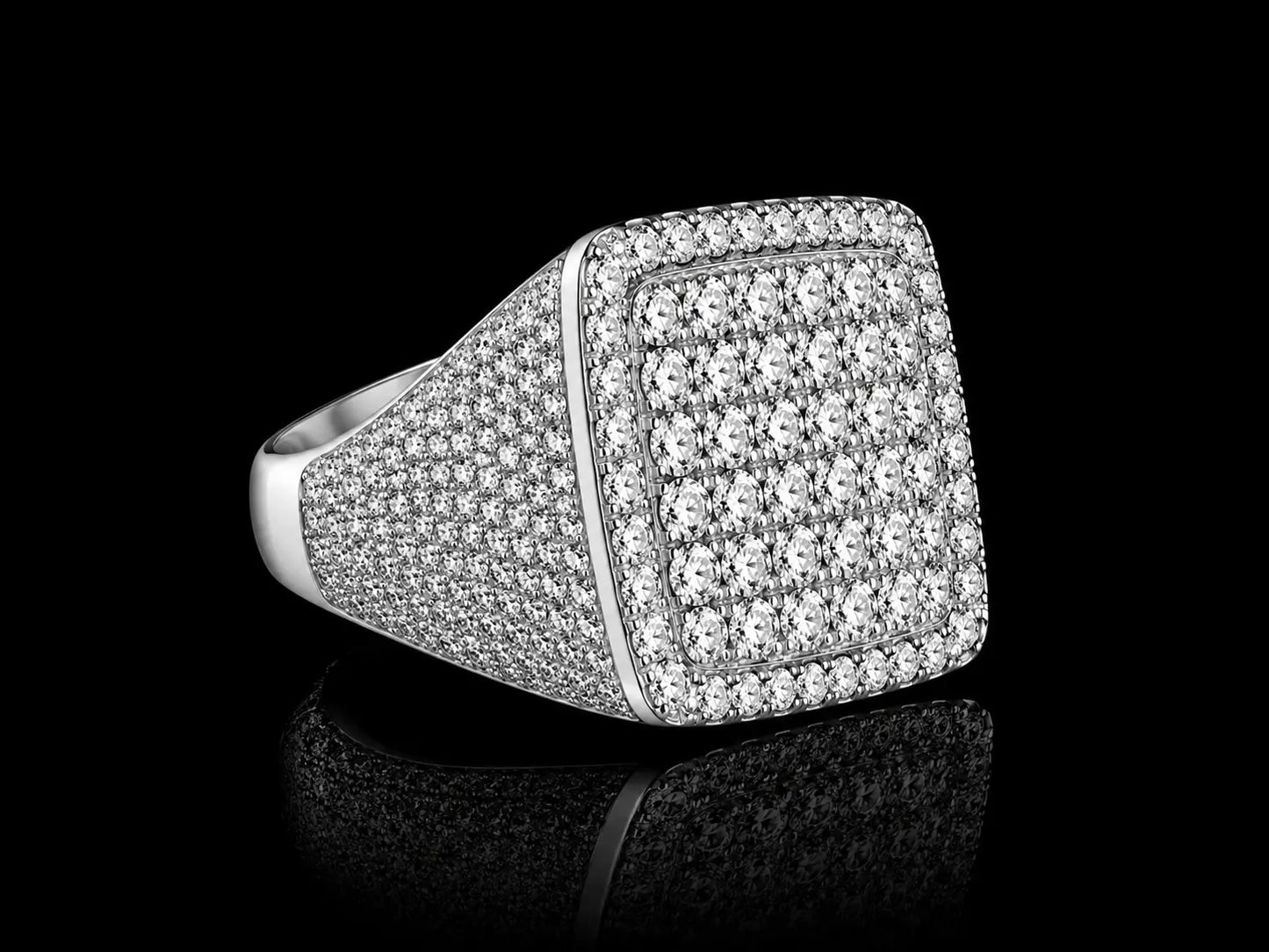 10K White Gold Diamond Signet Ring – 5.90 CTW Angelica Jewellers
