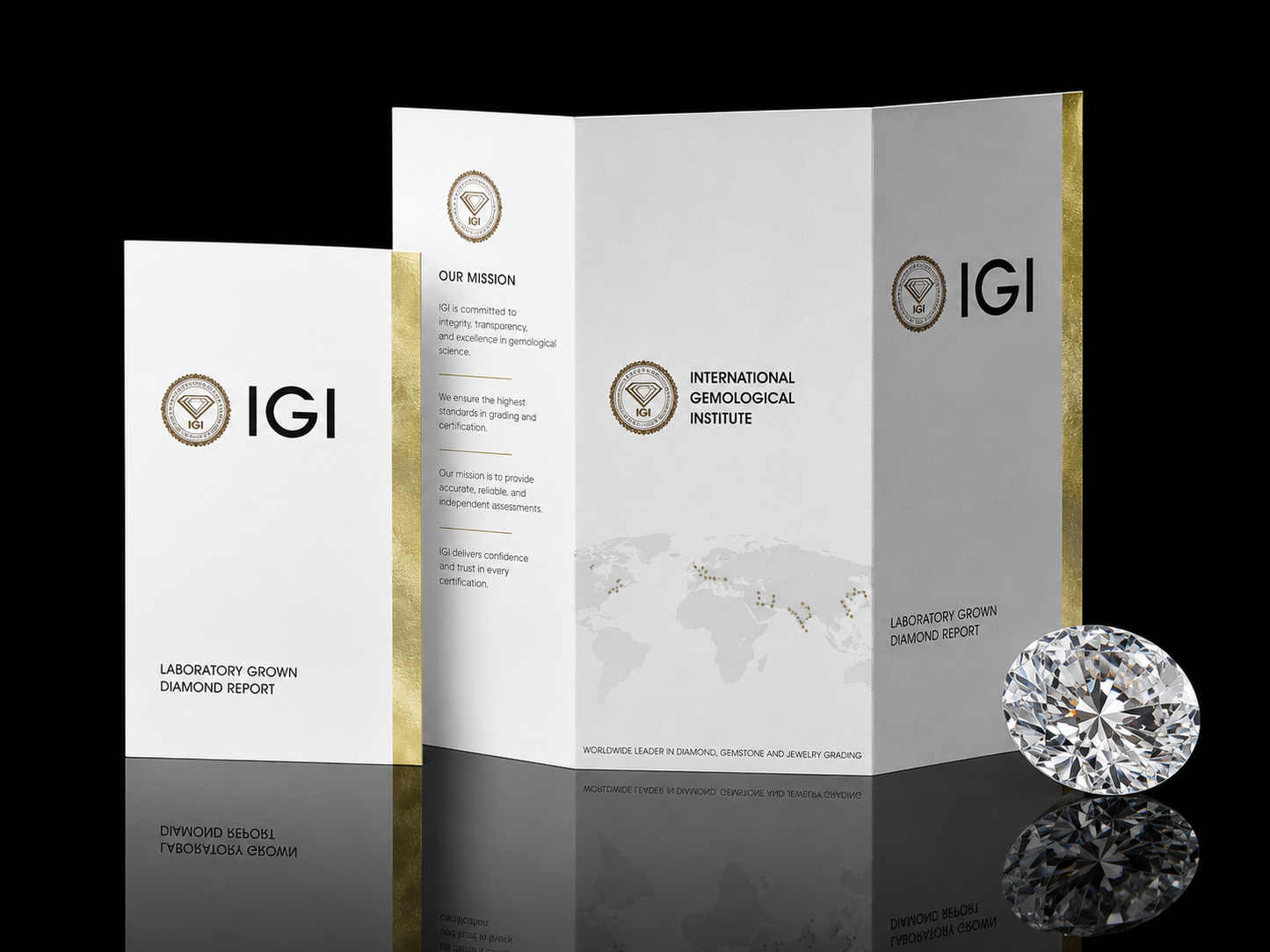 14K White Gold Pear Cut Lab-Grown Diamond Engagement Ring – 5.21 ct Total – IGI Certified