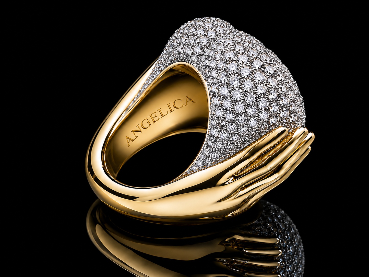 The New Klada Broken Heart Ring – 10K Two-Tone Gold Diamond Statement Ring | 5.87 CTW VVS F+ Diamonds