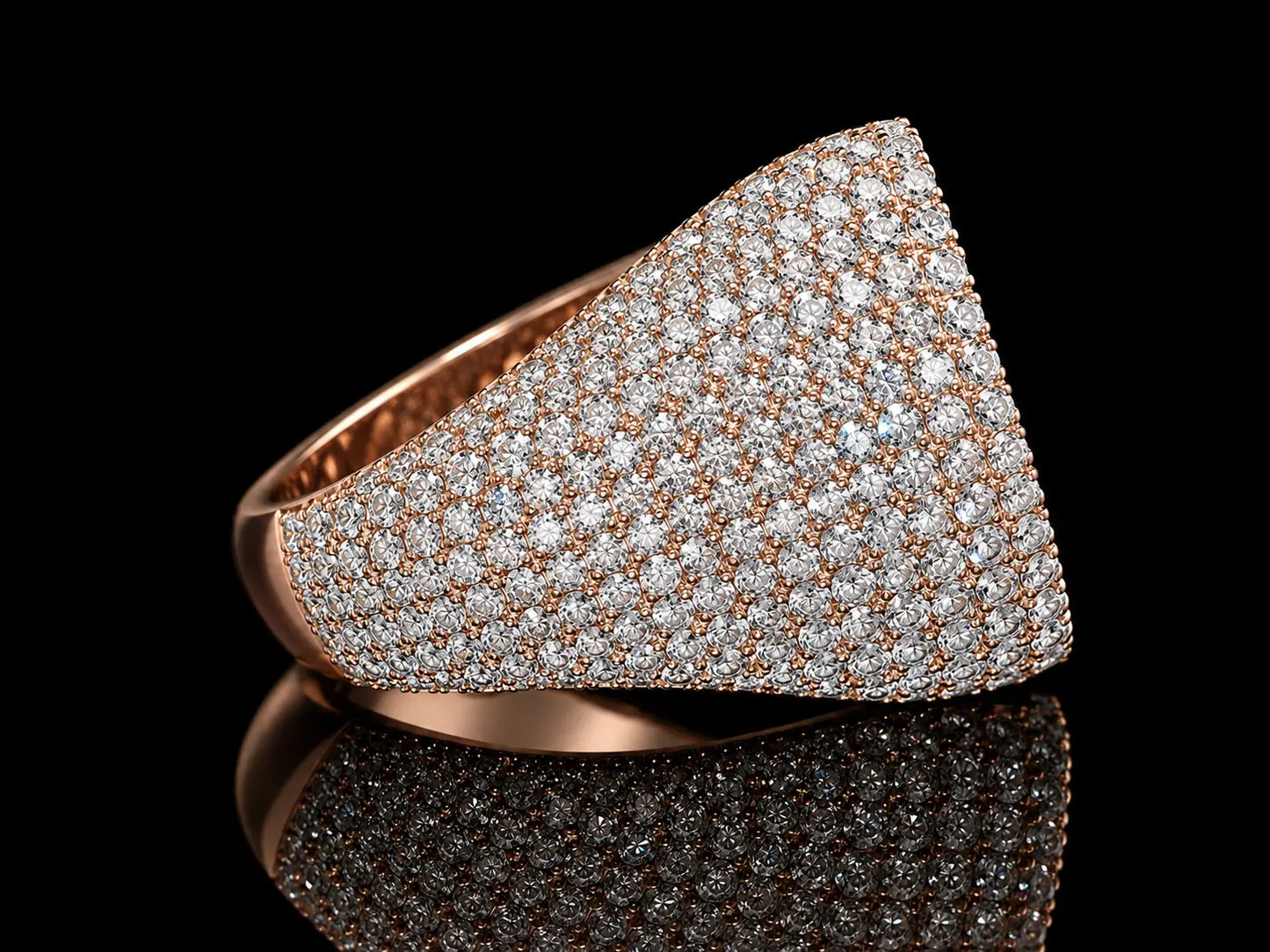 14K Rose & White Gold Diamond Heart Ring – 8.65 Carat Diamond Statement Ring Angelica Jewellers