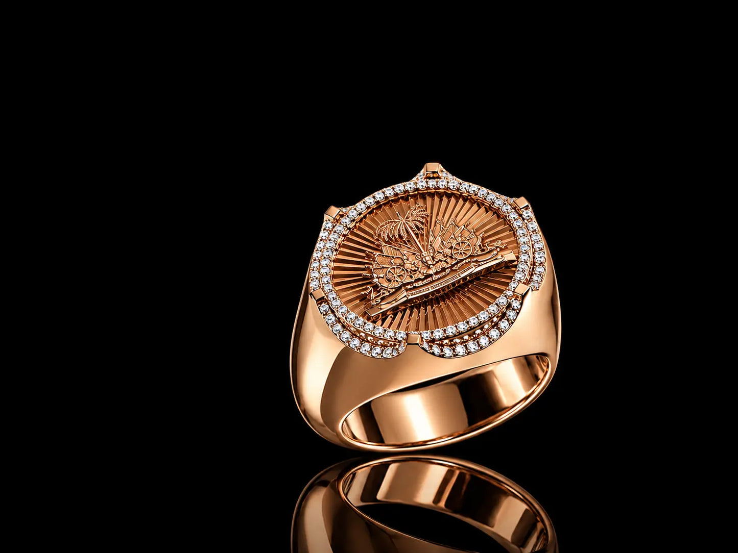 10K Rose Gold Haiti Ring – 0.50CT Natural Diamond Signet Ring Angelica Jewellers