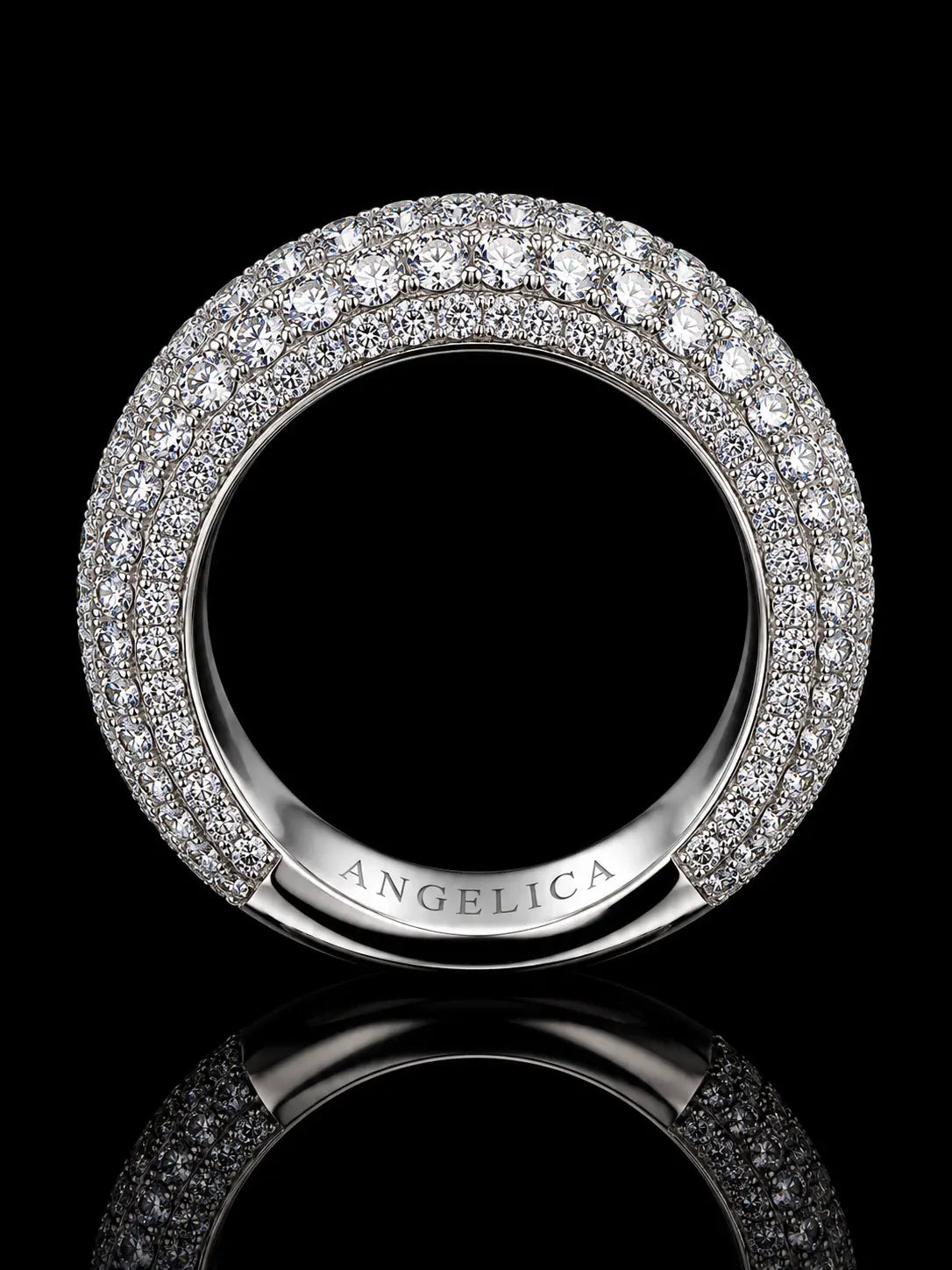 Angelica Signature 10K White Gold Diamond Band Ring – 3.75 CT VVS F+ Natural Diamonds | 7mm Luxury Eternity Band Angelica Jewellers