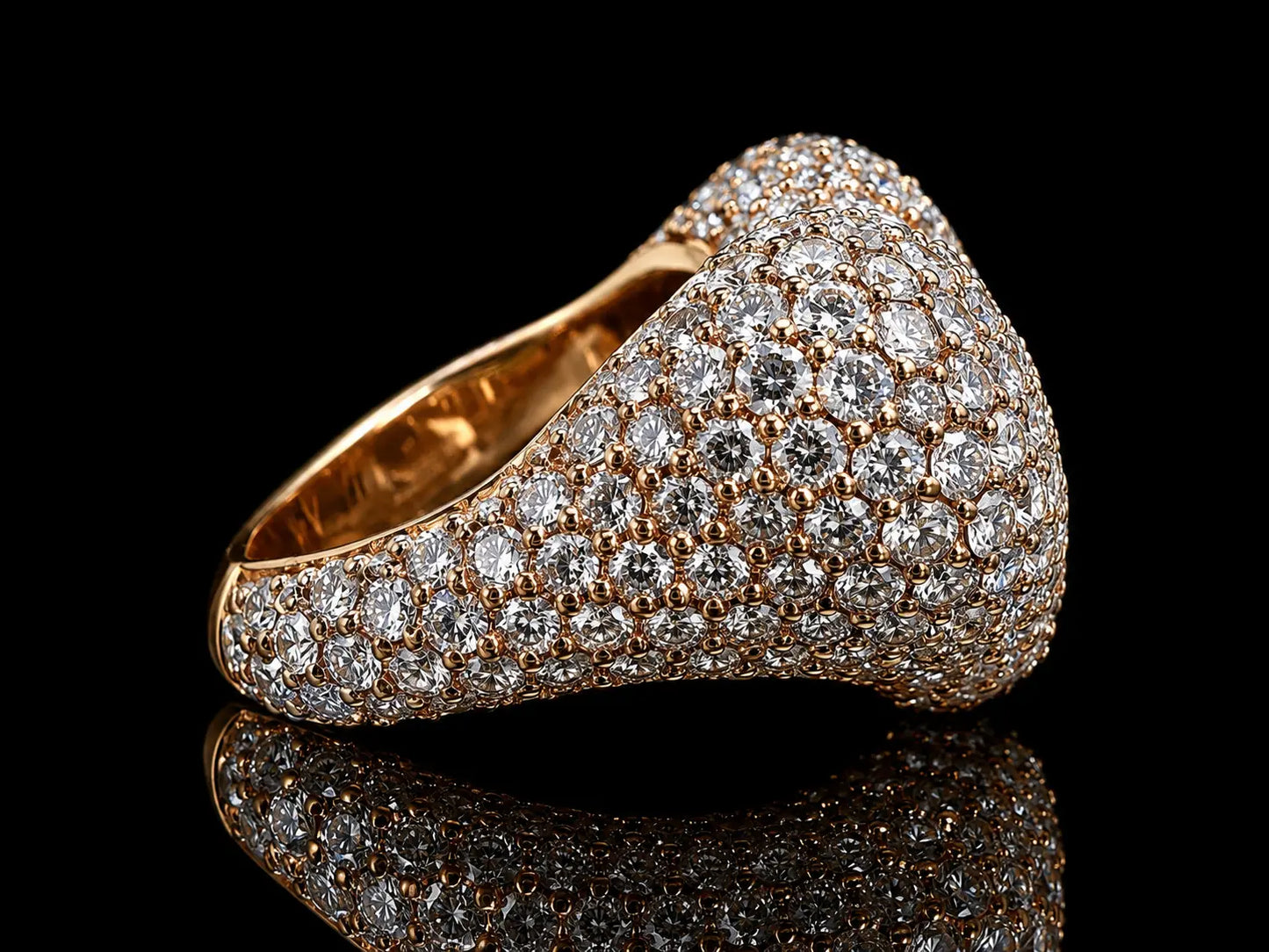 14K ROSE GOLD DIAMONDS BROKEN HEART RING 8.86CT OF DIAMONDS Angelica Jewellers