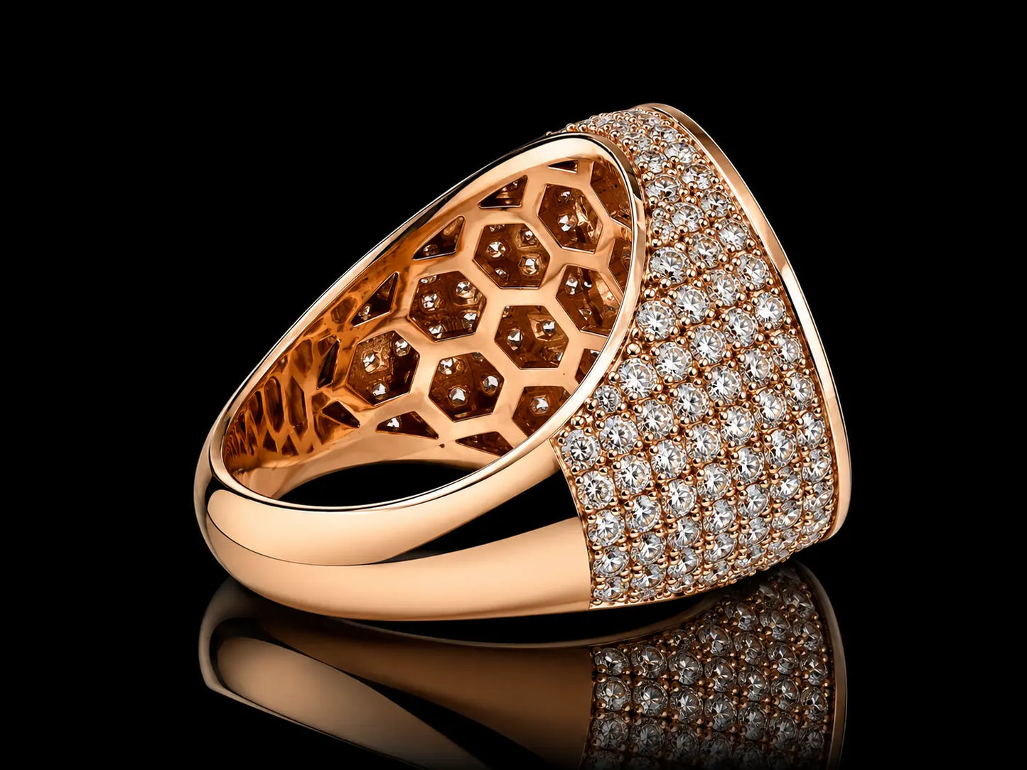 10K Rose Gold Medusa Round Diamond Ring – 3.30 CT Natural Diamonds Angelica Jewellers
