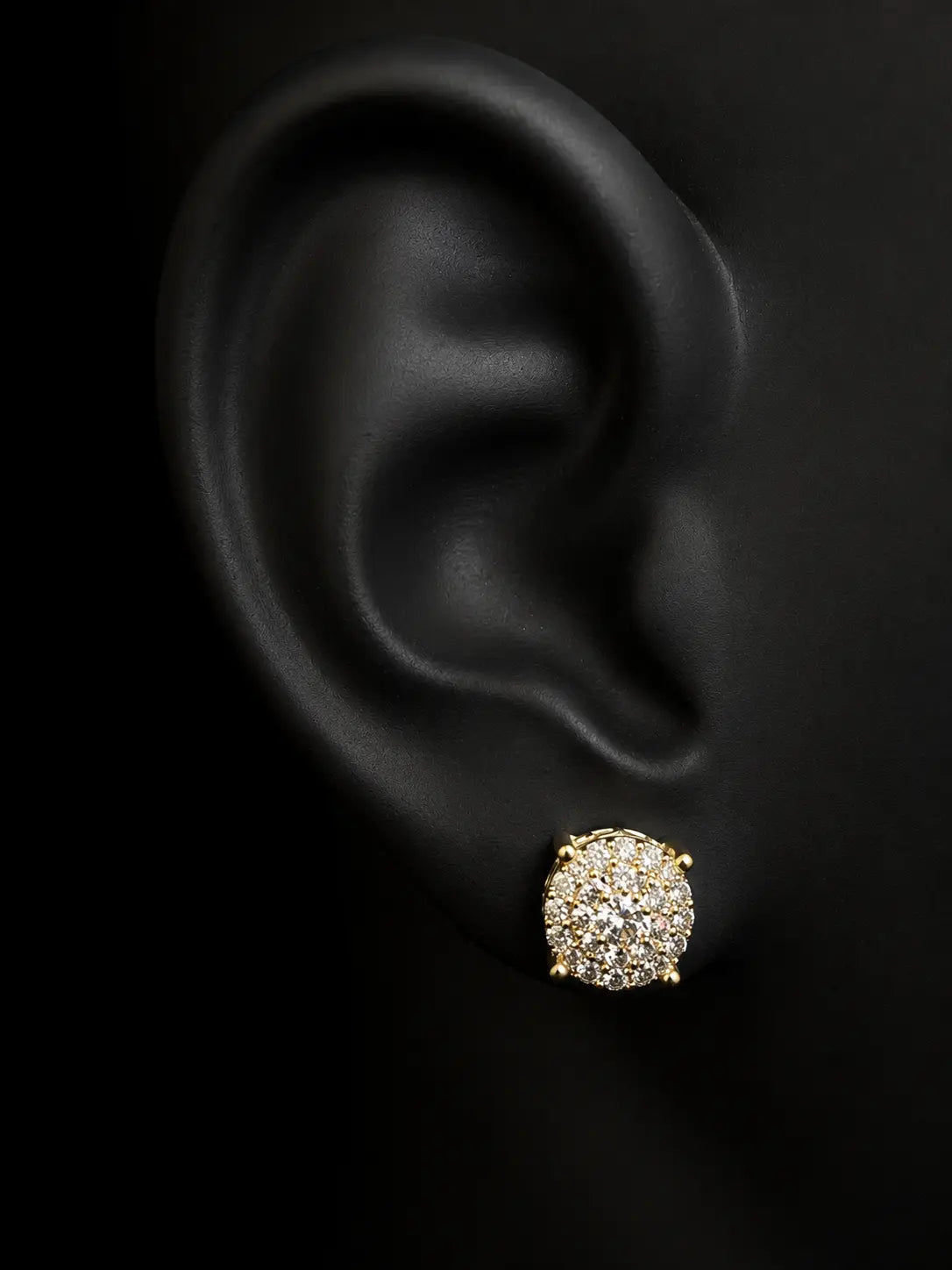 10K YELLOW GOLD ROUND DIAMOND EARRINGS Angelica Jewellers