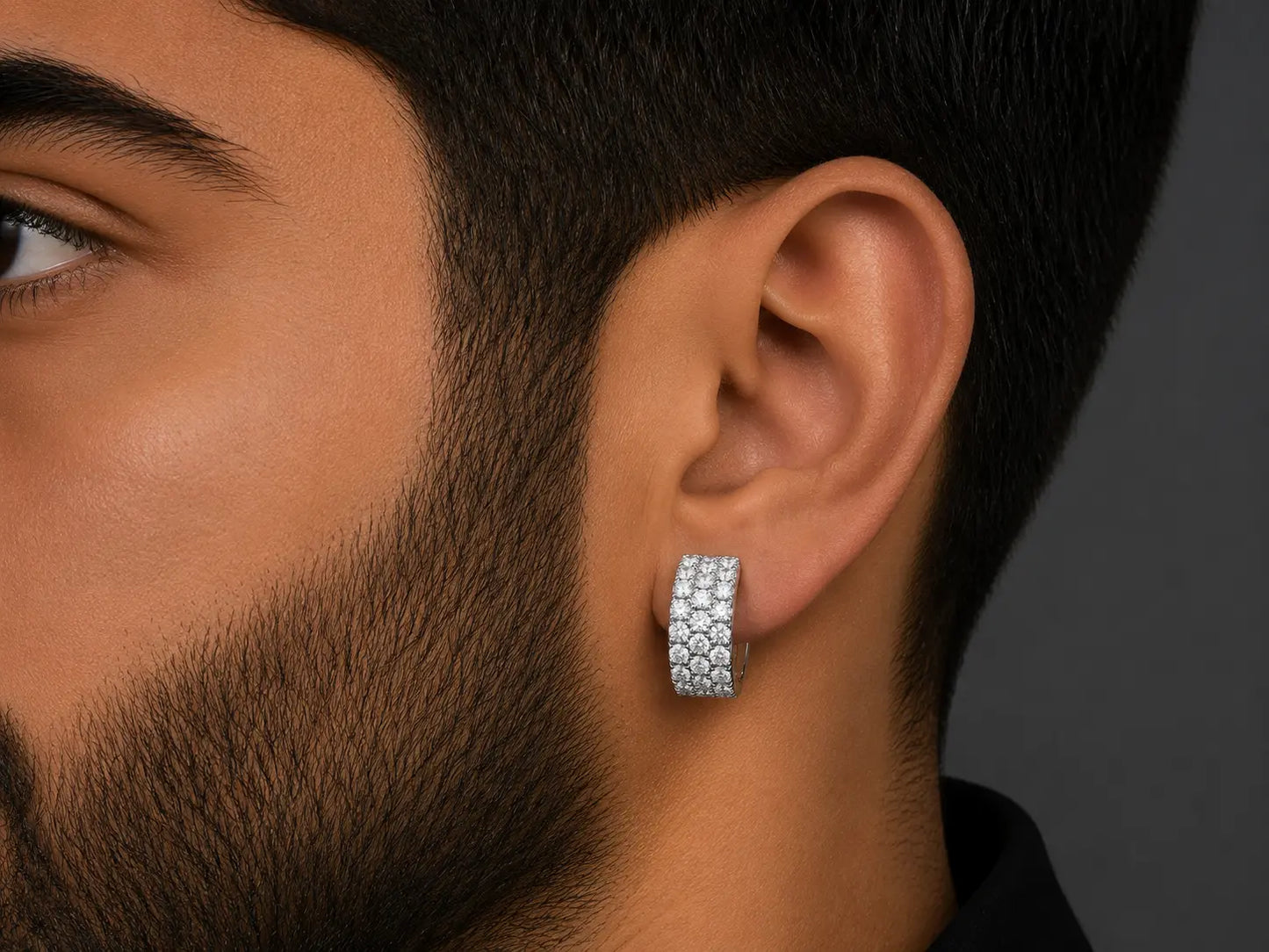 14K WHITE GOLD HOOP DIAMOND EARRINGS Angelica Jewellers