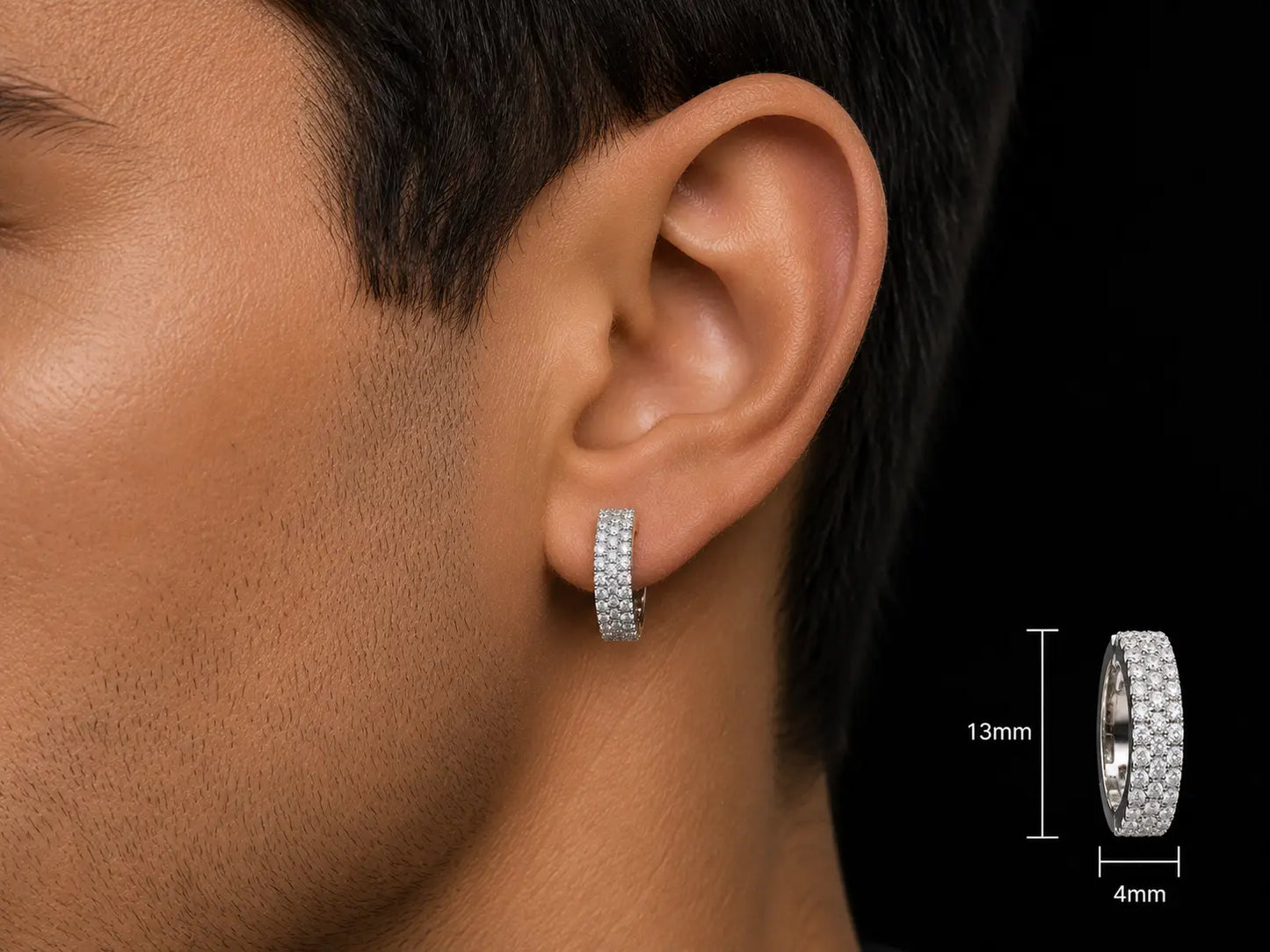 14K ROSE GOLD 4MM HOOP DIAMOND EARRINGS Angelica Jewellers