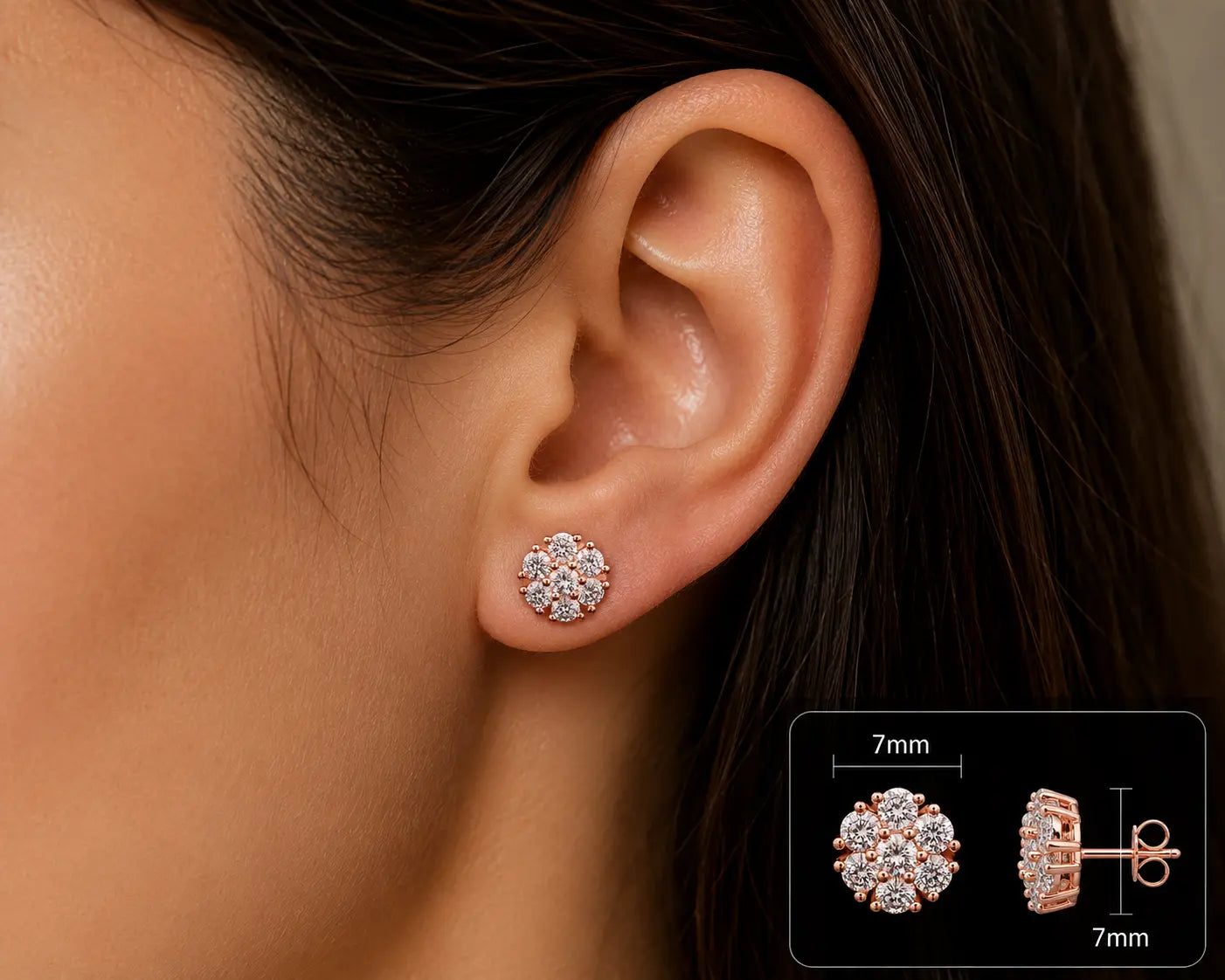 14K YELLOW GOLD ROUND DIAMONDS VVS F+ EARRINGS Angelica Jewellers