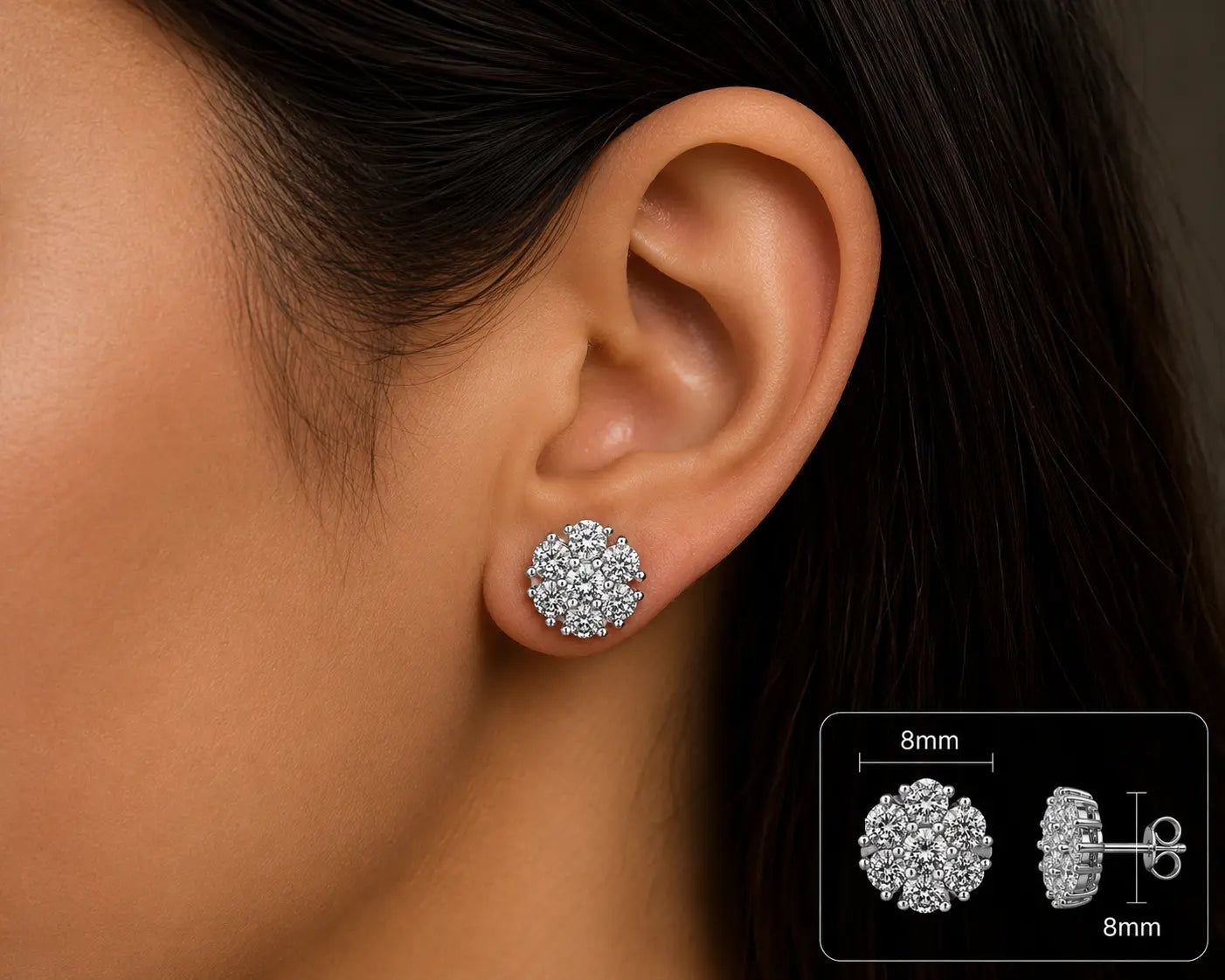 14K WHITE GOLD ROUND DIAMONDS VVS F+ EARRINGS Angelica Jewellers