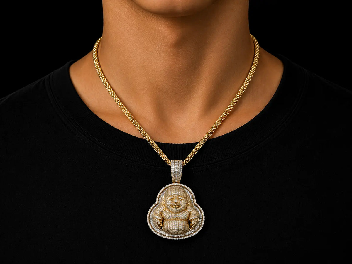 10K Yellow Gold Diamond Buddha Pendant Angelica Jewellers