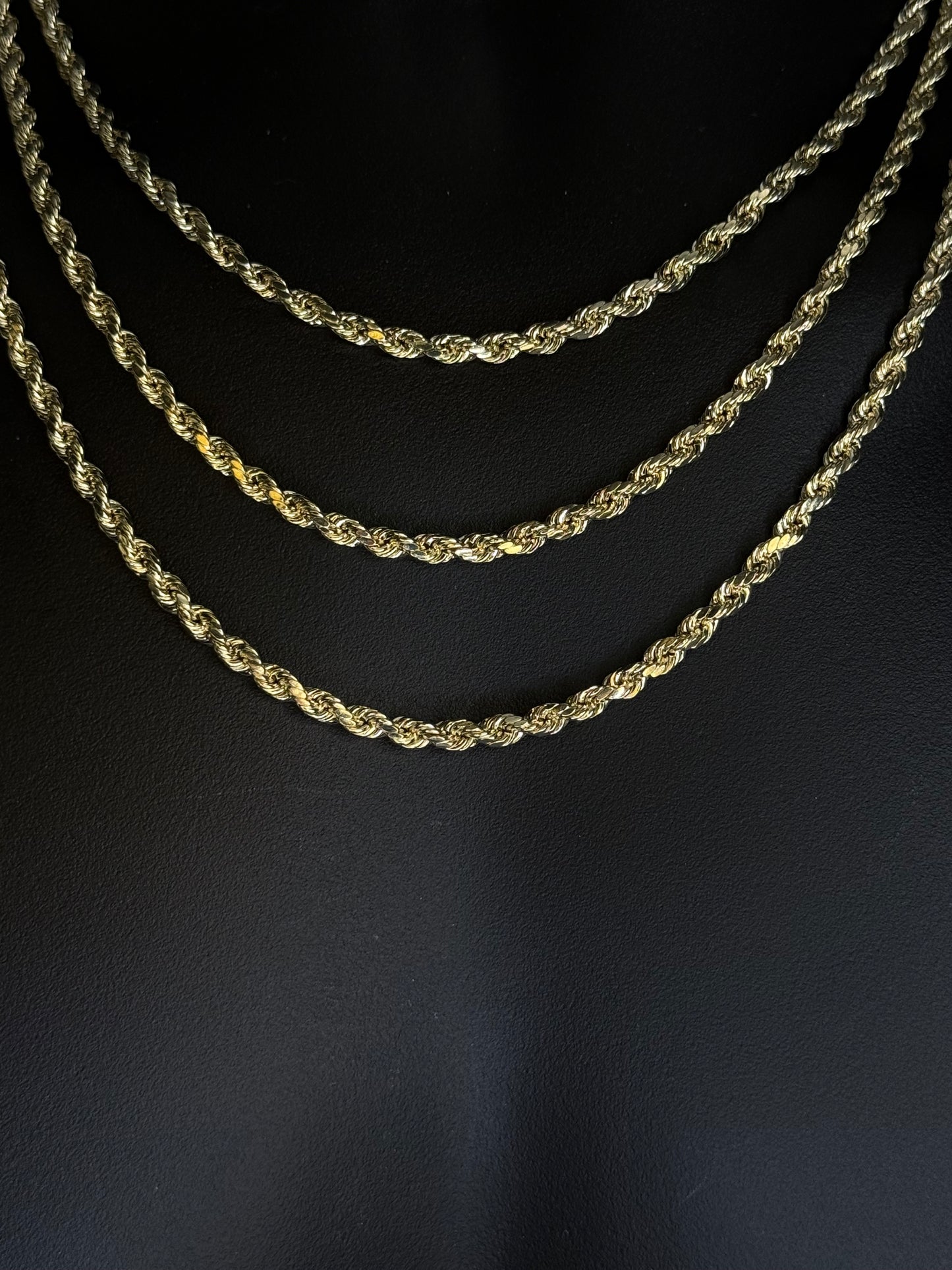 10K YELLOW GOLD ROPE CHAIN 4mm