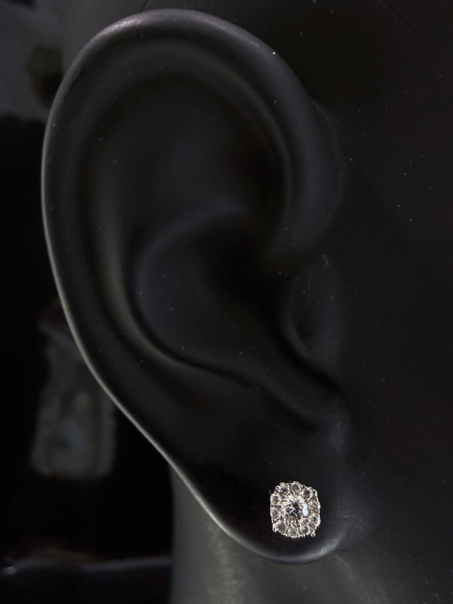 14K WHITE GOLD DIAMOND EARRINGS 5MM