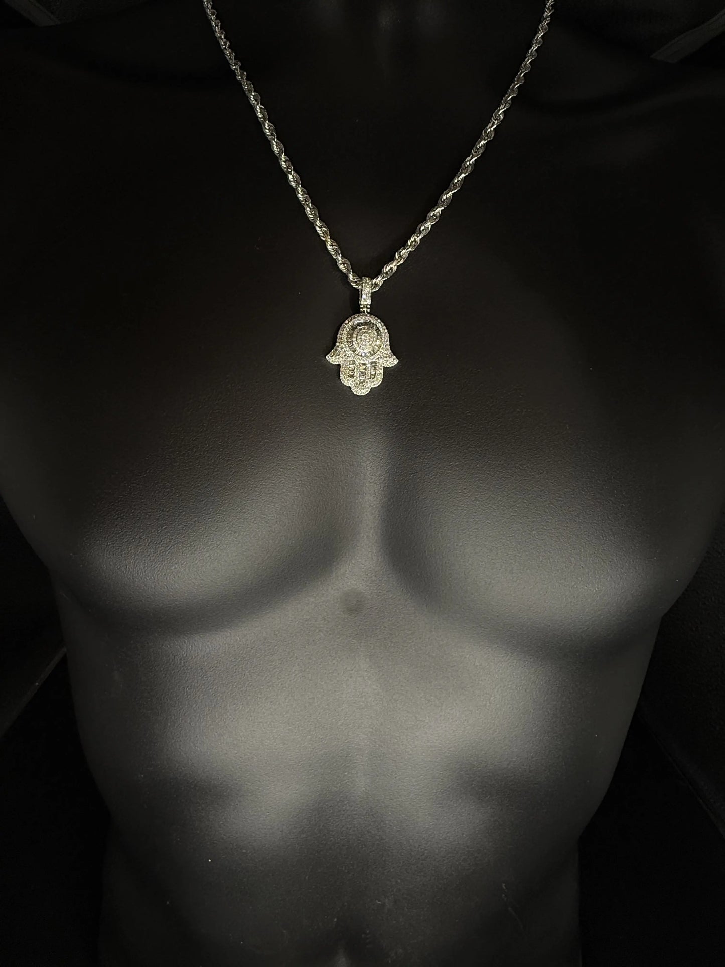 14K WHITE GOLD DIAMOND HAMSA PENDANT Angelica Jewellers