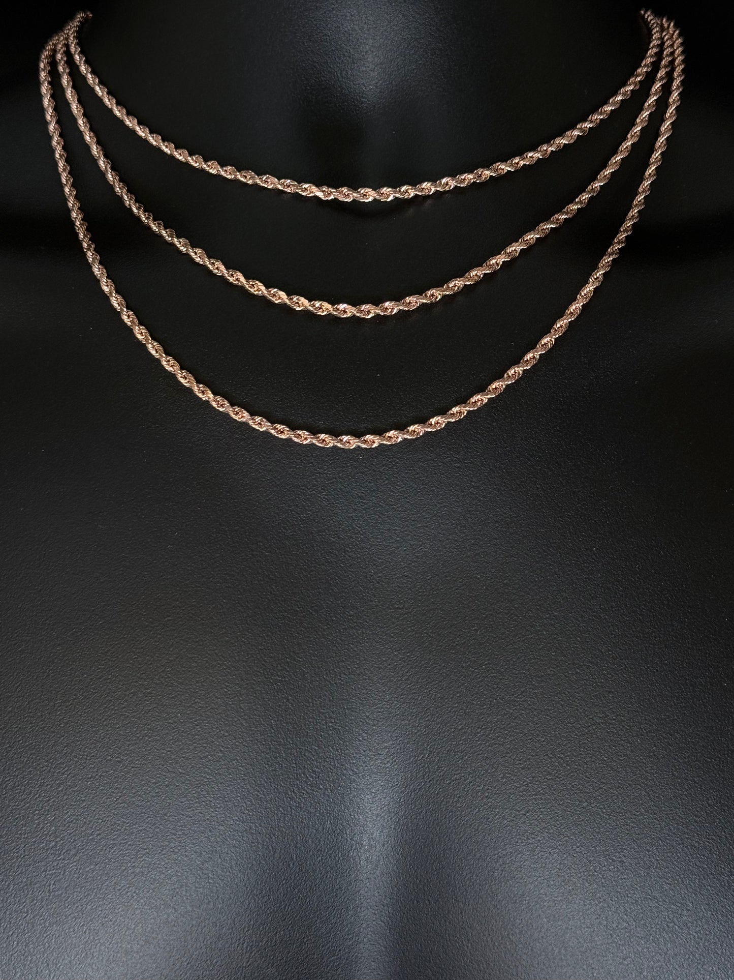 10K ROSE GOLD 3MM ROPE CHAIN
