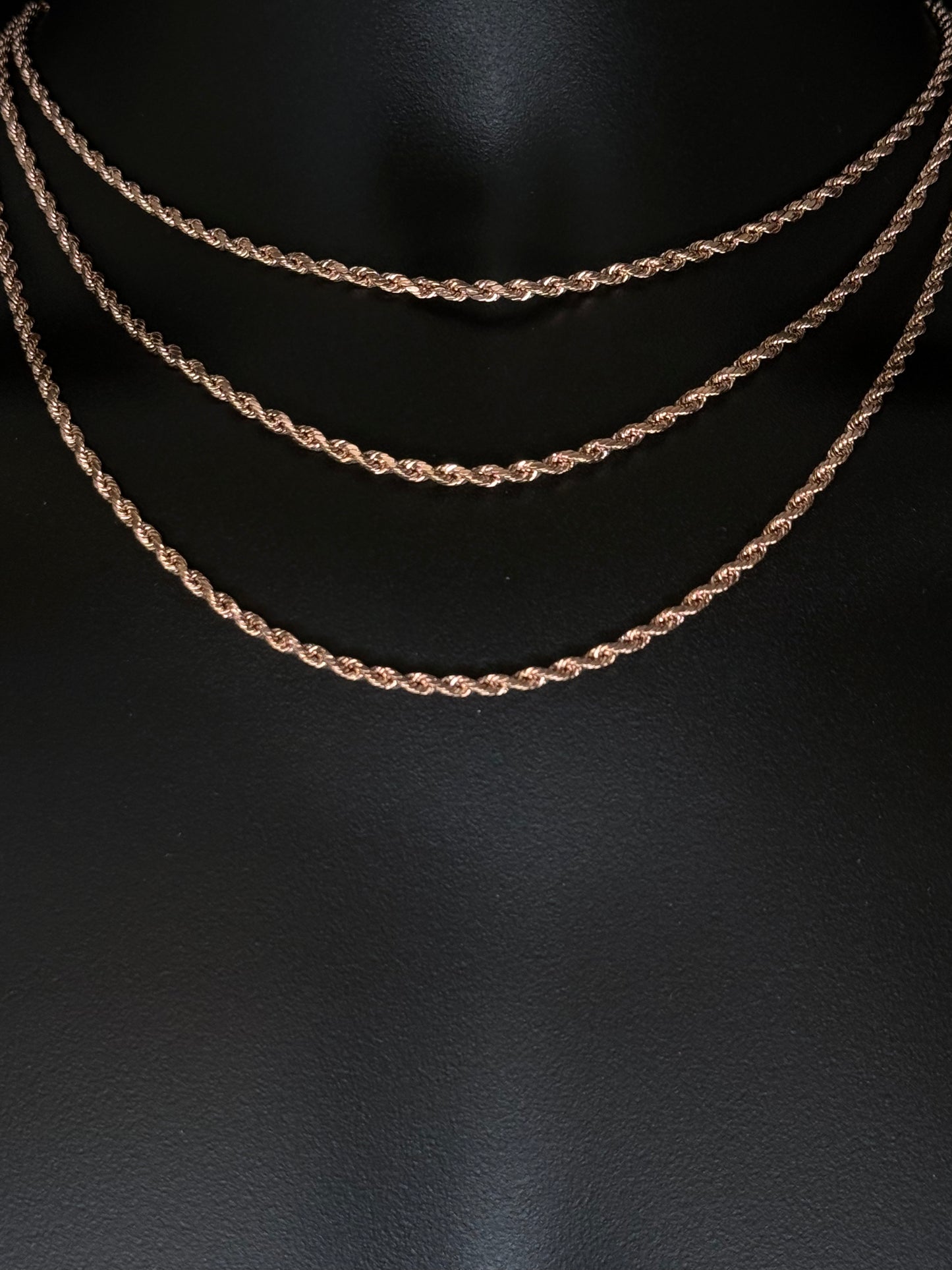 10K ROSE GOLD 3MM ROPE CHAIN