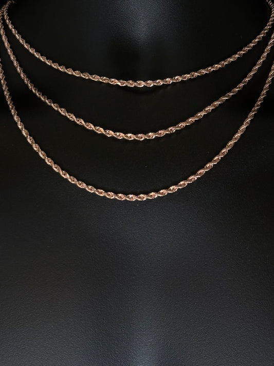 10K ROSE GOLD 3MM ROPE CHAIN
