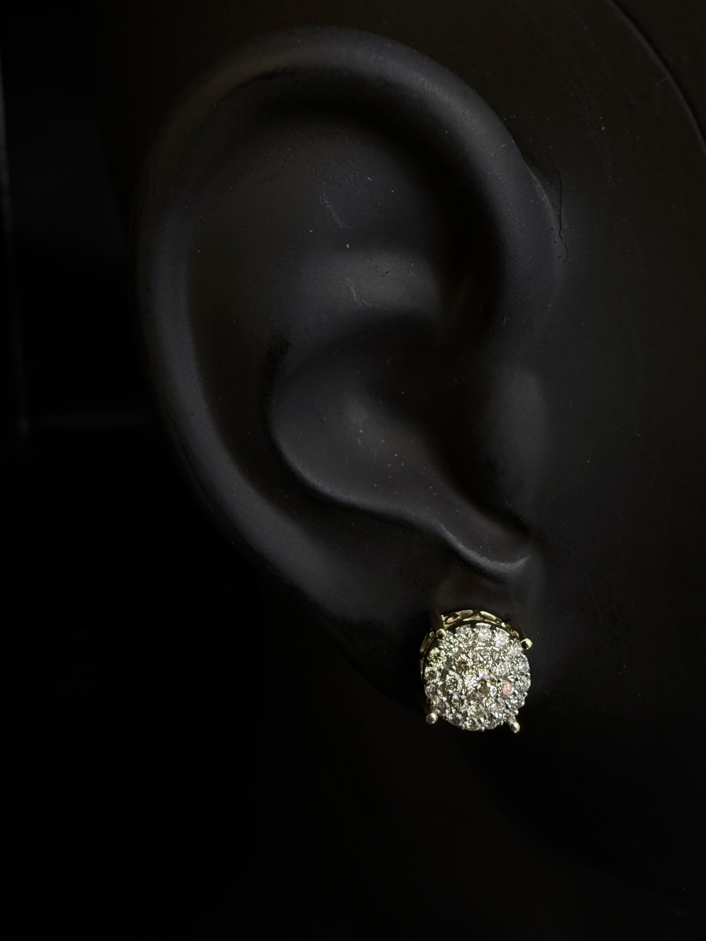 10K YELLOW GOLD ROUND DIAMOND EARRINGS