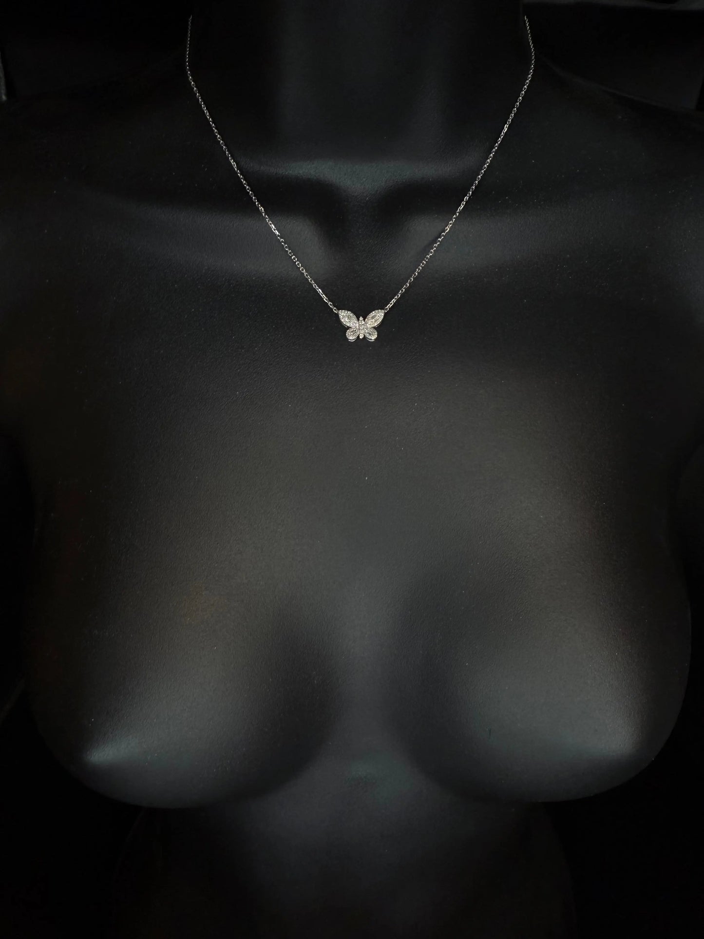 14K WHITE GOLD DIAMOND BUTTERFLY NECKLACE Angelica Jewellers