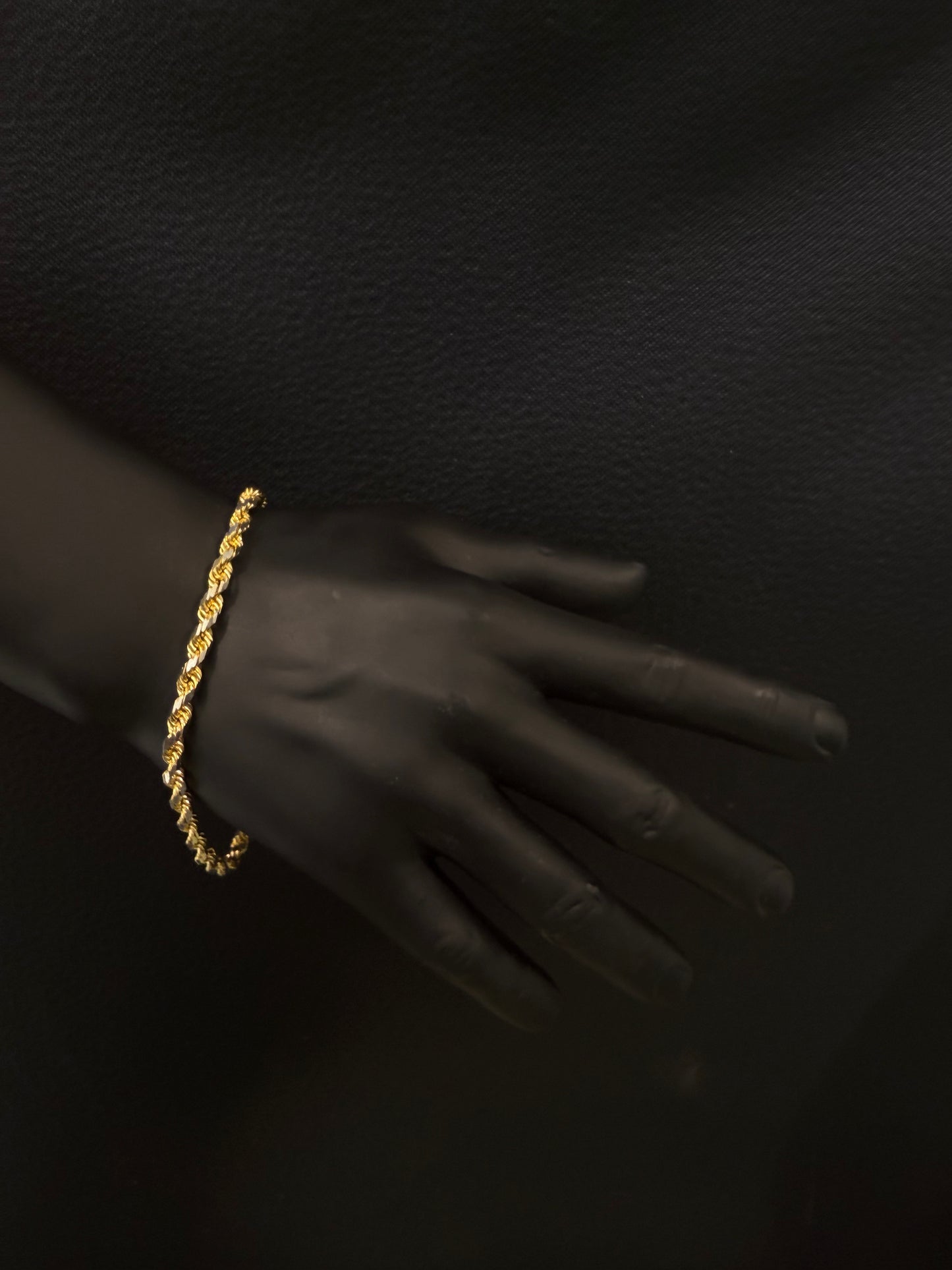 10K YELLOW GOLD 4.5MM SOLID ROPE BRACELET