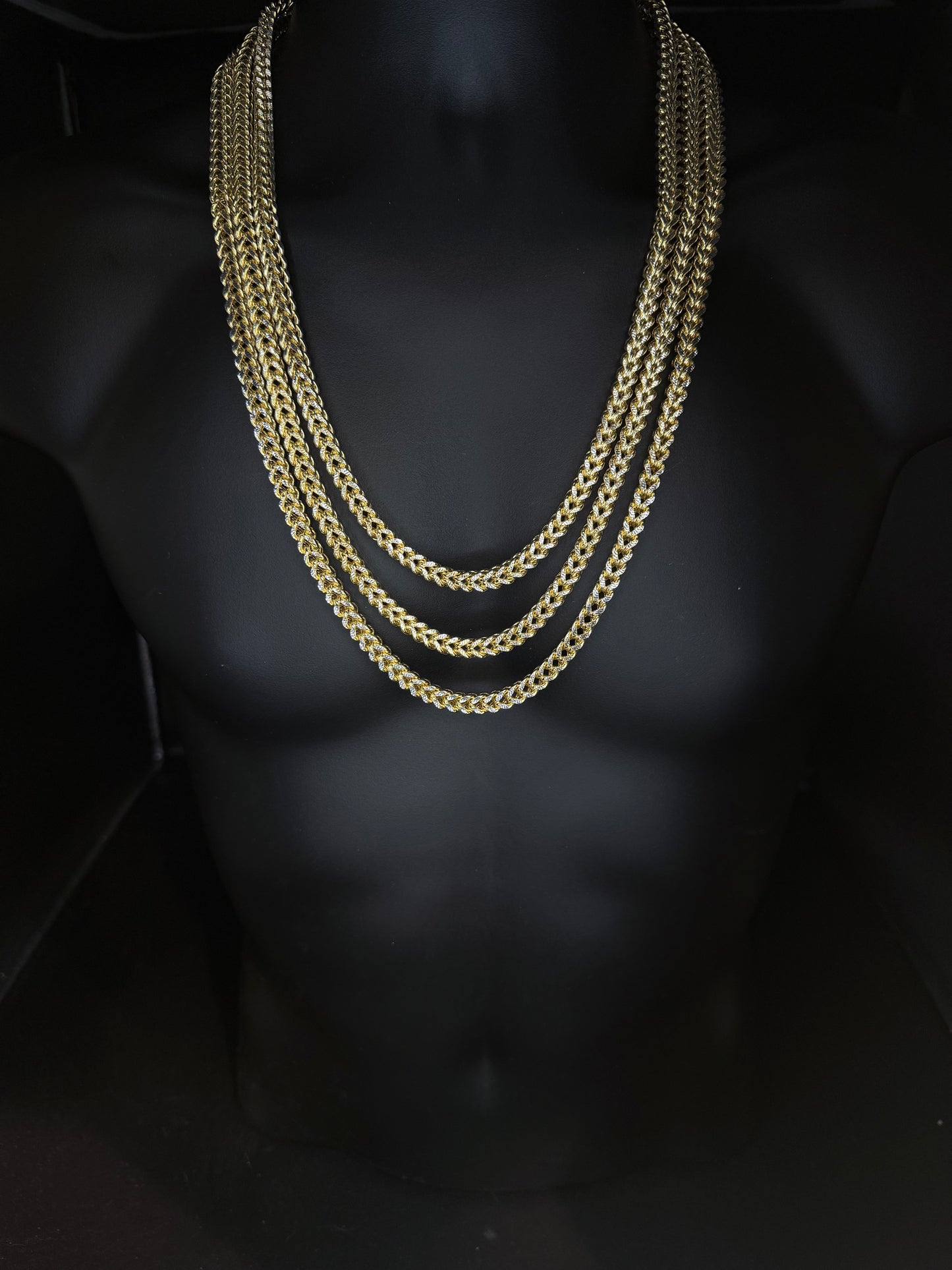 10K YELLOW GOLD DIAMOND CUT FRANCO CHAIN 7.5mm