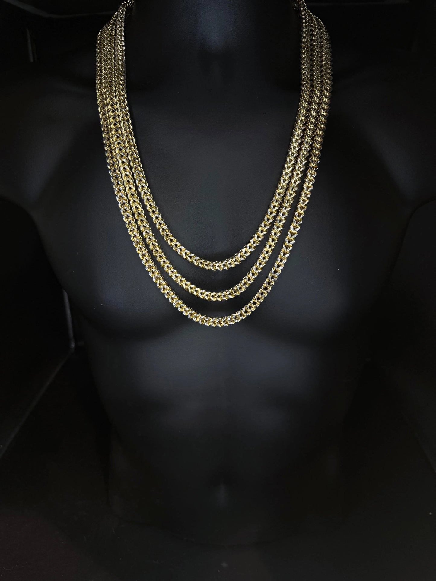 10K YELLOW GOLD DIAMOND CUT FRANCO CHAIN 7.5mm Angelica Jewellers