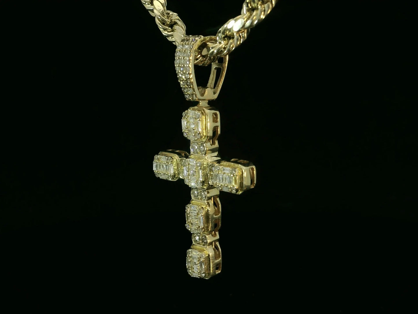 10K YELLOW GOLD DIAMOND CROSS PENDANT Angelica Jewellers