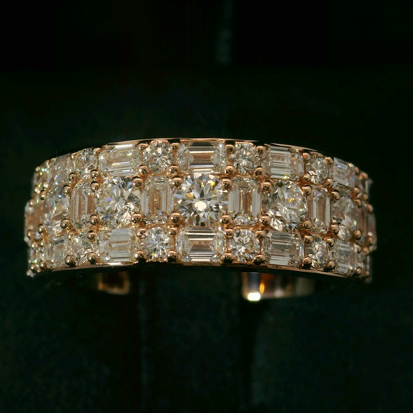10K ROSE GOLD ETERNITY BAND 6.38CT OF DIAMONDS IN VVS F+