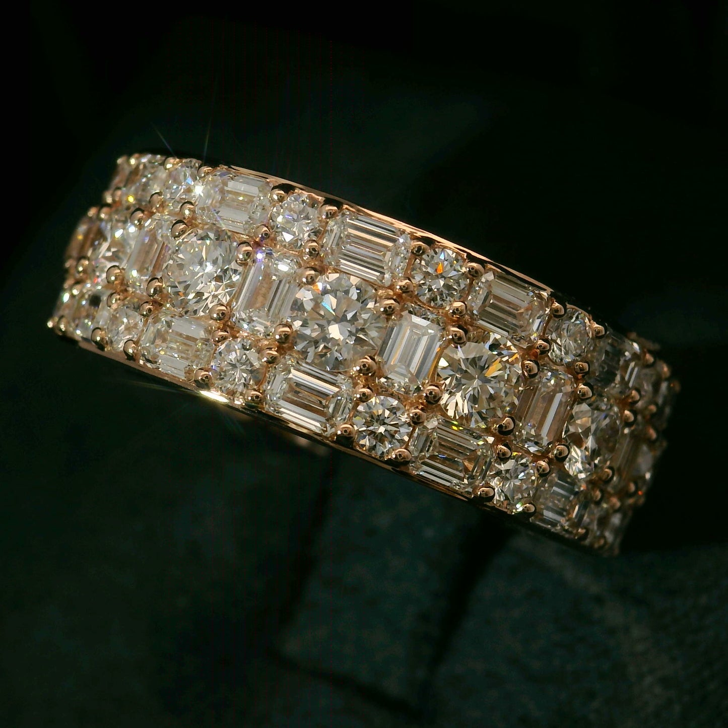 10K ROSE GOLD ETERNITY BAND 6.38CT OF DIAMONDS IN VVS F+
