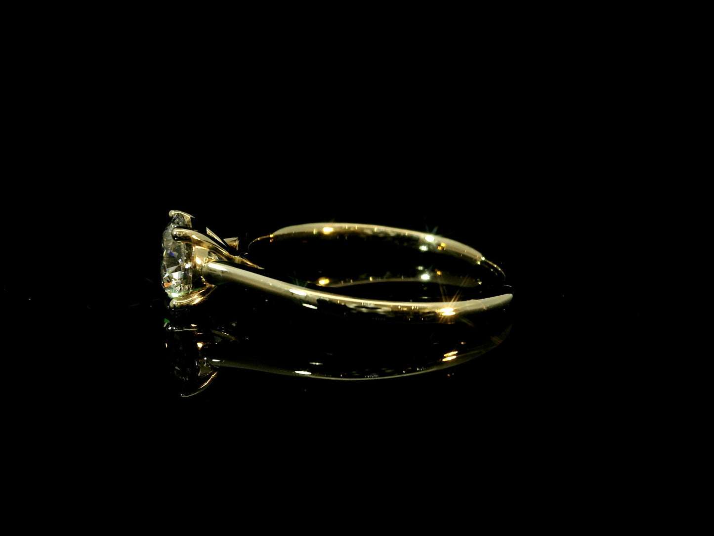 18K YELLOW GOLD LAB DIAMOND ROUND BRILLIANT ENGAGEMENT RING 1.00CT