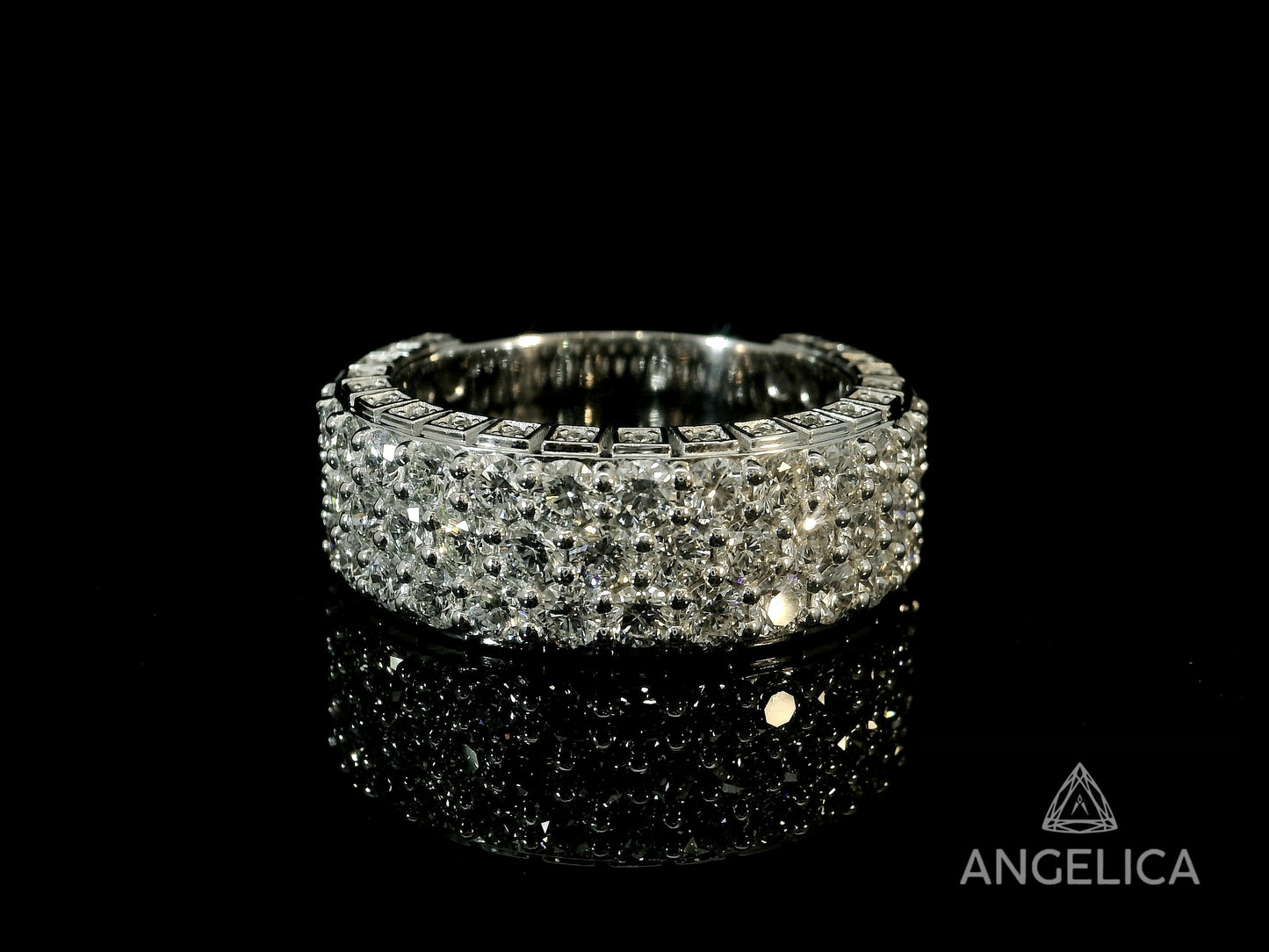 10K WHITE GOLD BAND 4.90CT OF DIAMONDS IN VVS F+