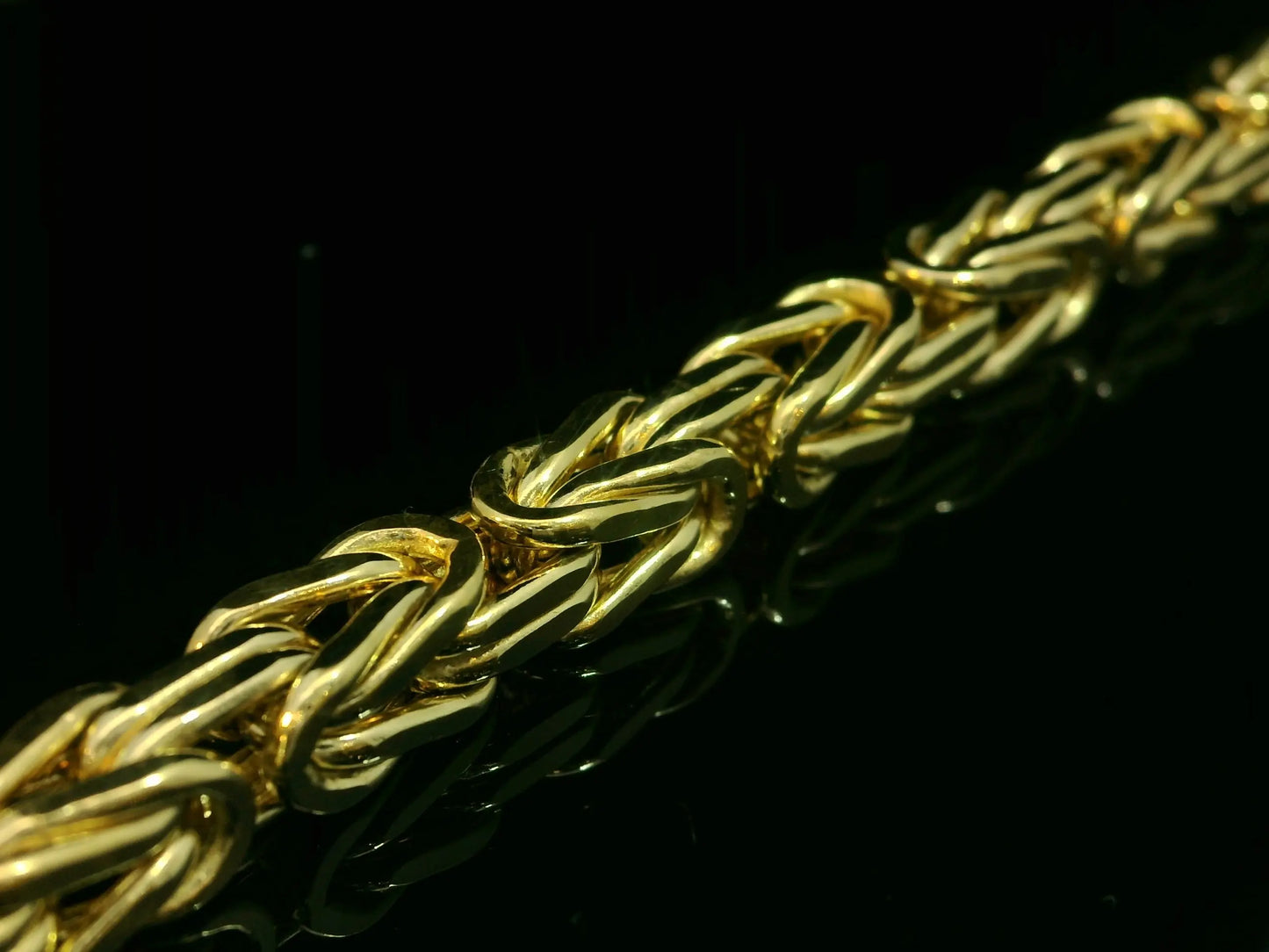 10K YELLOW GOLD BYZANTINE CHAIN 6MM Angelica Jewellers