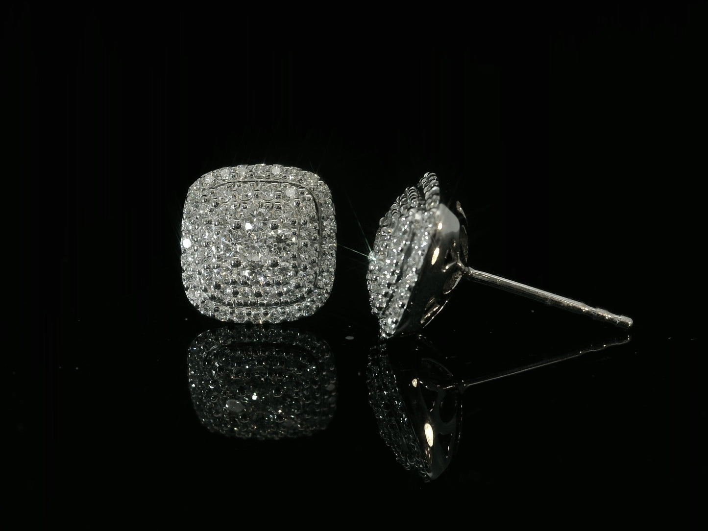 14K WHITE GOLD DIAMONDS VVS F+ EARRINGS