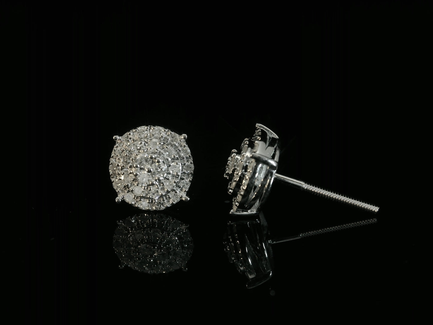 10K WHITE GOLD ROUND DIAMOND EARRINGS