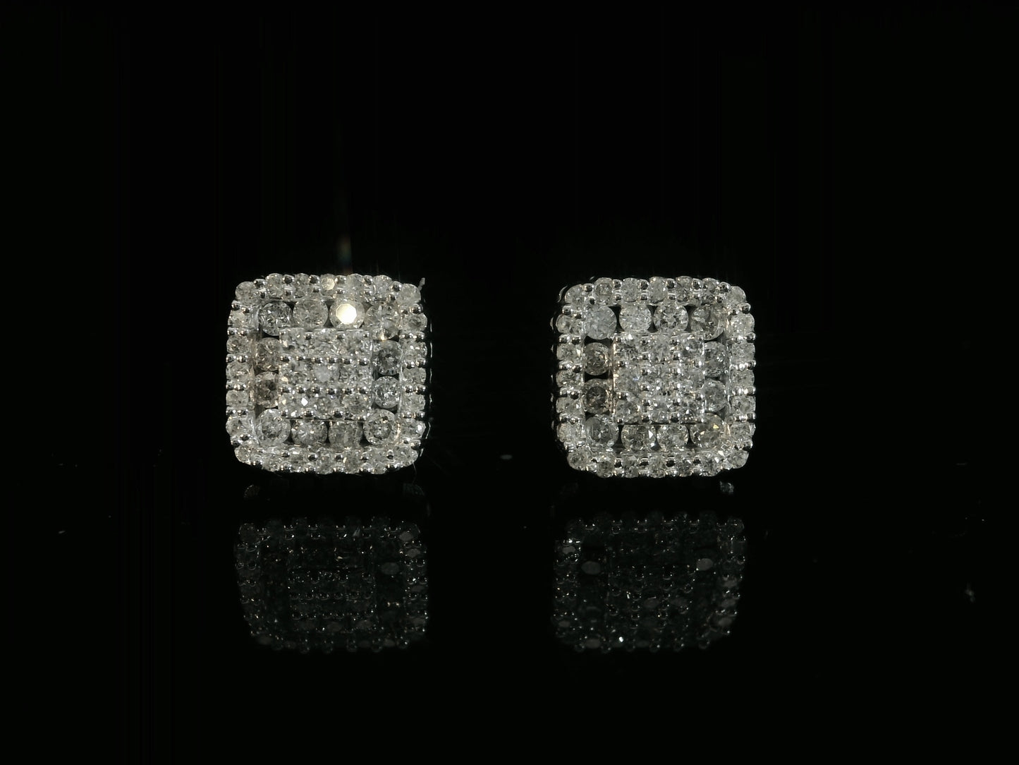 10K WHITE GOLD DIAMOND EARRINGS