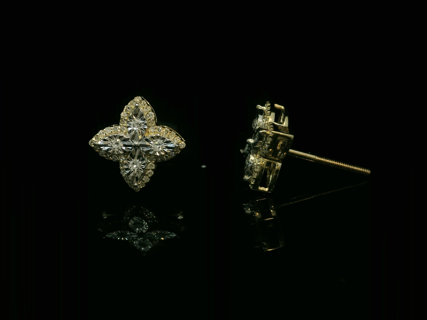 10K YELLOW GOLD DIAMOND EARRINGS