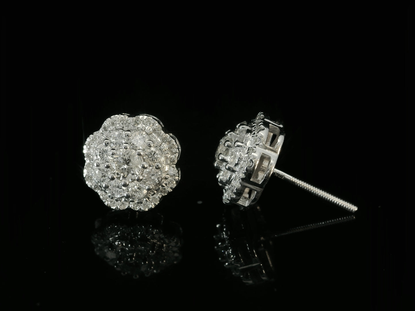 10K WHITE GOLD DIAMOND EARRINGS