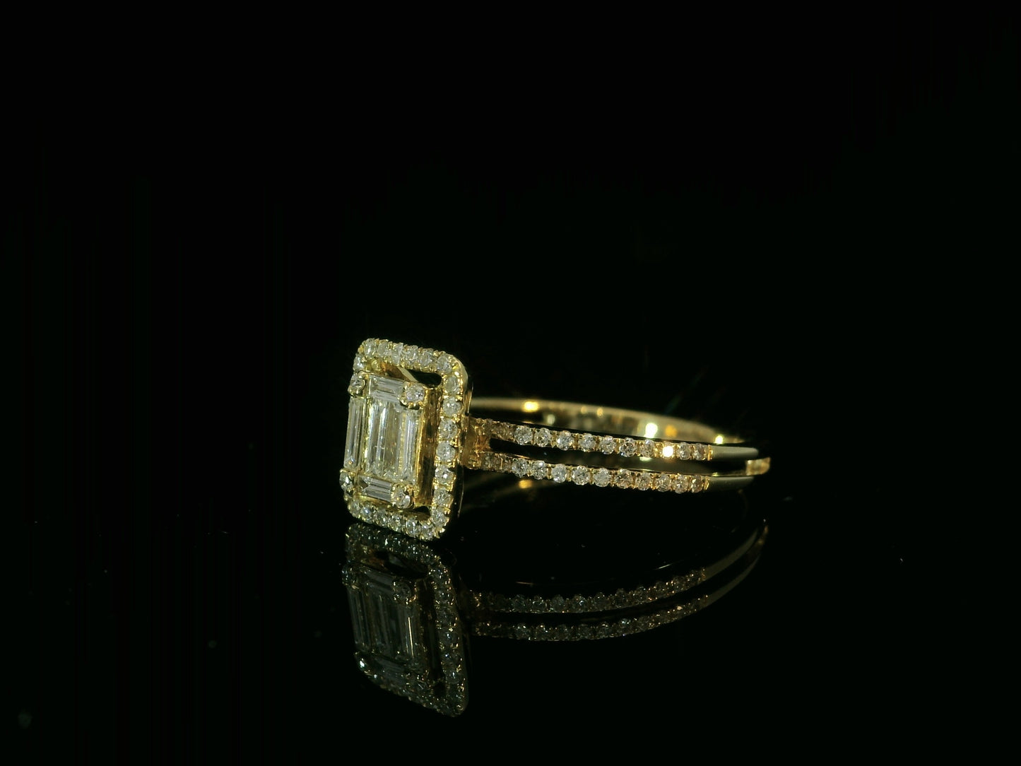 18K YELLOW GOLD NATURAL DIAMOND RING 0.41CT
