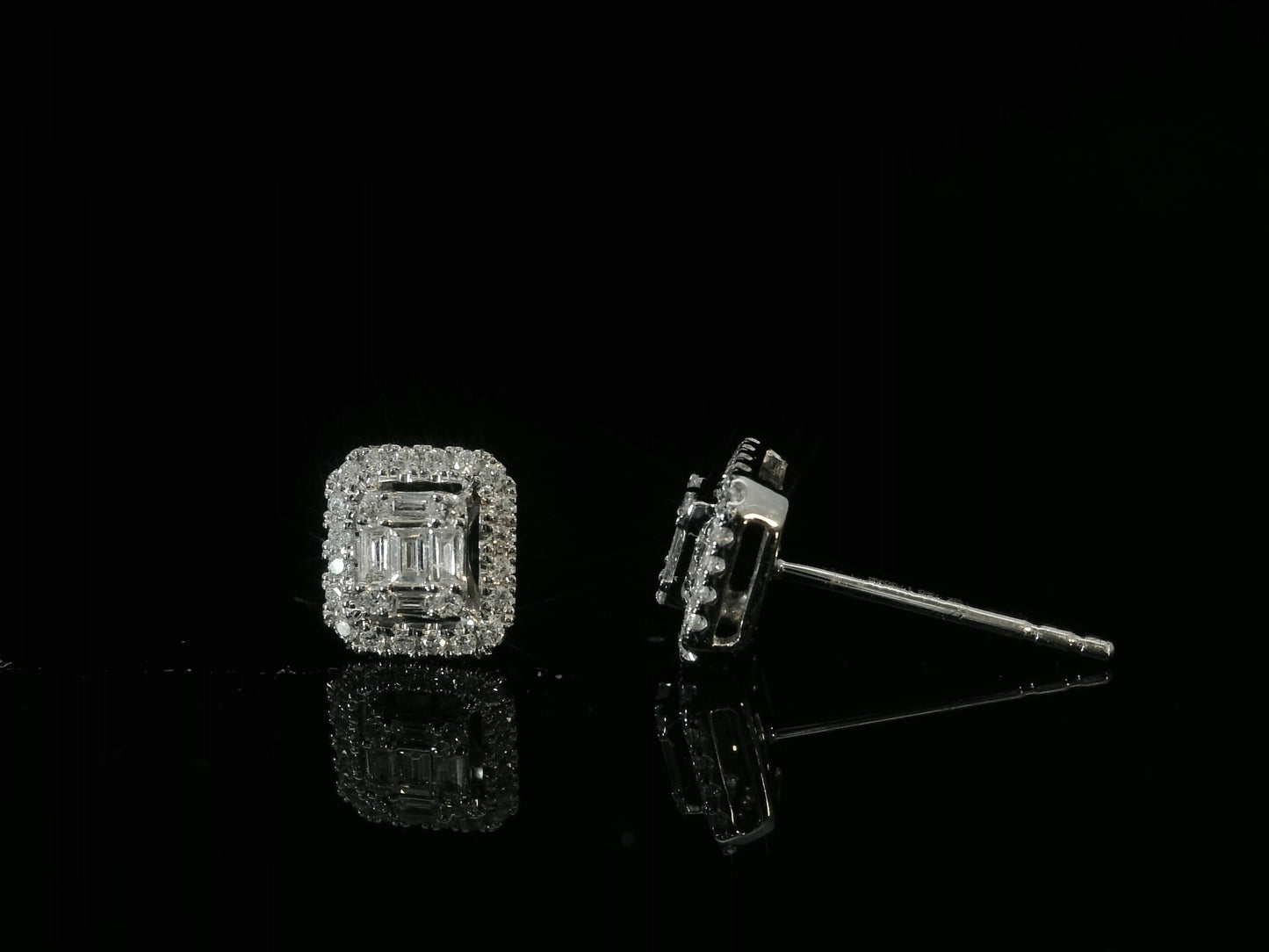 18K WHITE GOLD DIAMOND EARRINGS