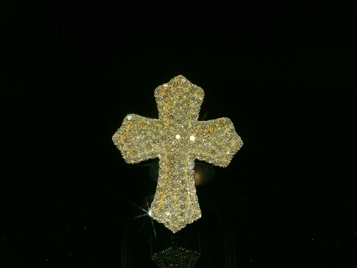 10K YELLOW GOLD & DIAMONDS CROSS RING
