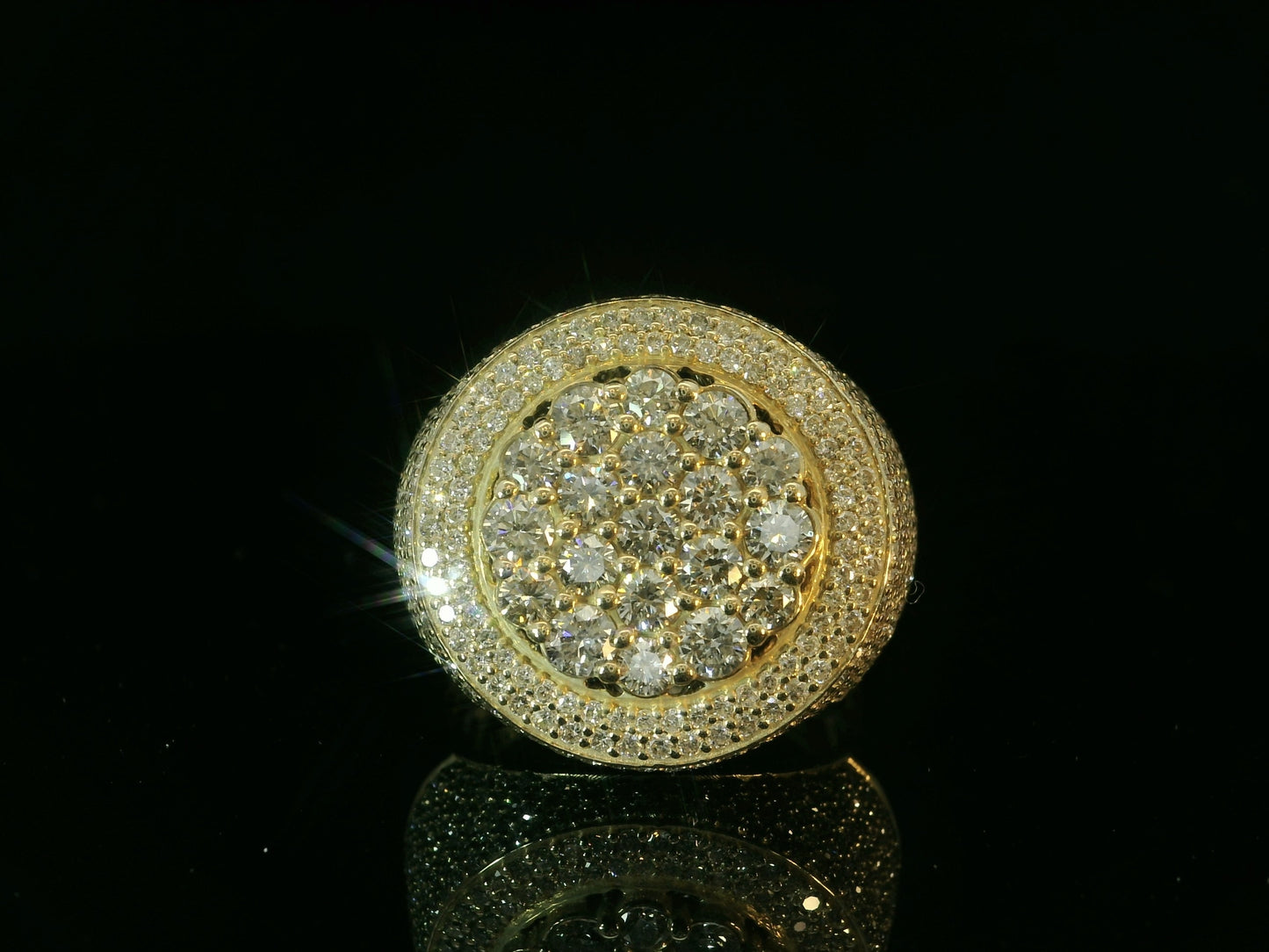 10K YELLOW GOLD DIAMOND RING 3.13CT OF DIAMONDS