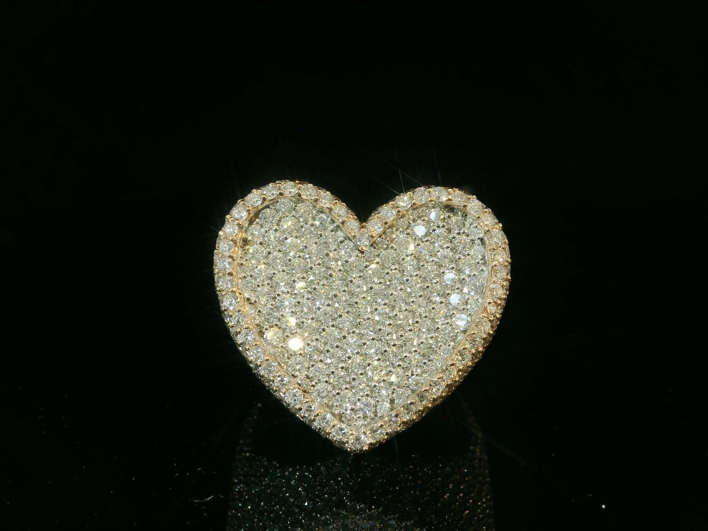 14K ROSE & WHITE GOLD & DIAMONDS HEART RING 8.65CT