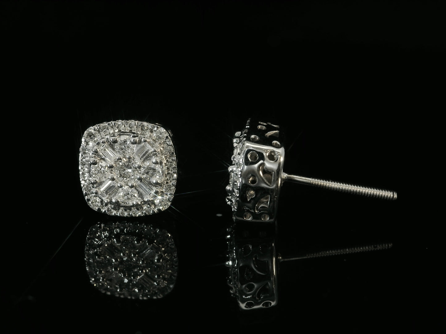 14K WHITE GOLD DIAMOND EARRINGS
