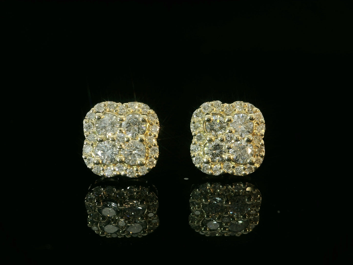 14K YELLOW GOLD DIAMOND EARRINGS